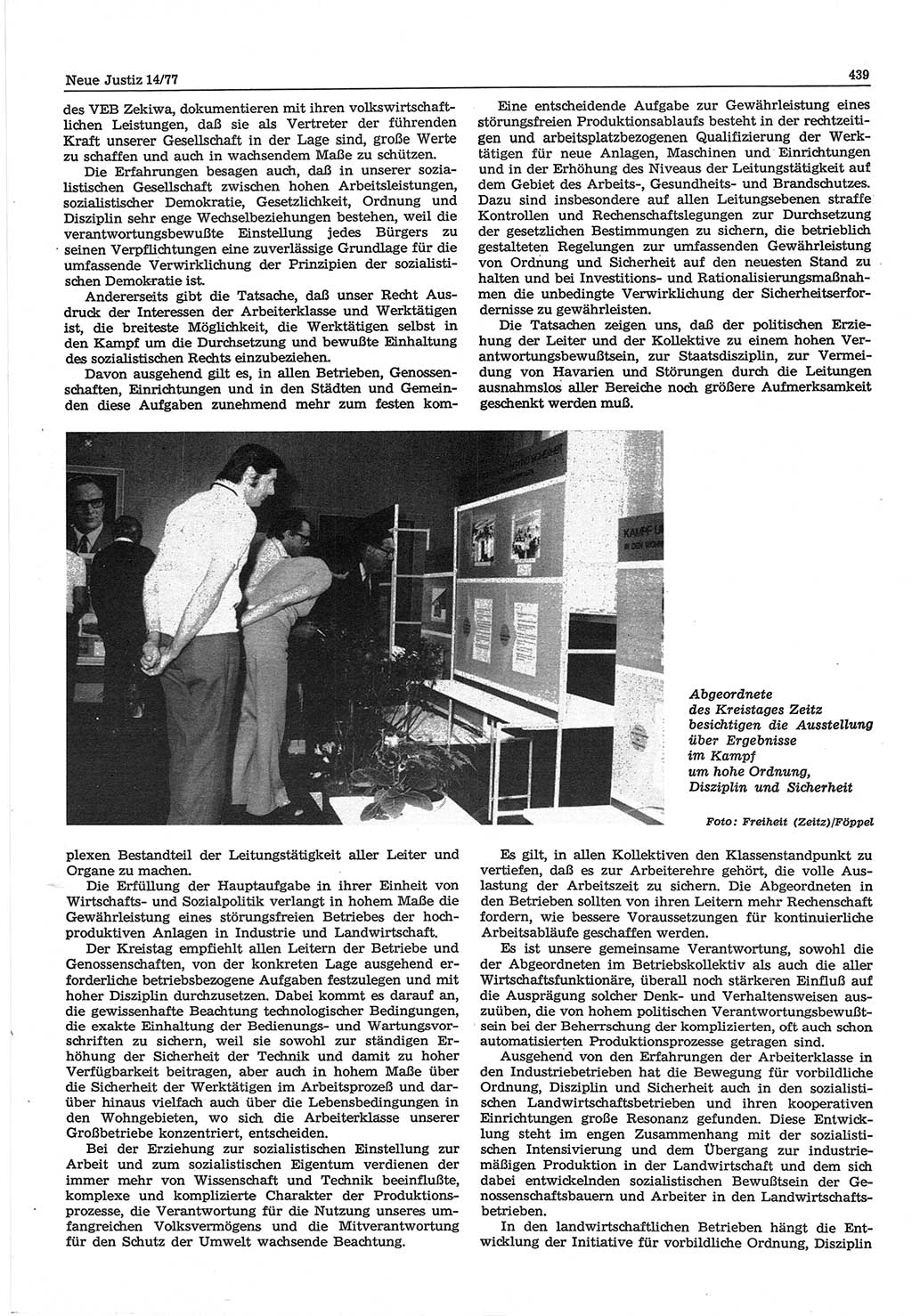 Neue Justiz (NJ), Zeitschrift für Recht und Rechtswissenschaft-Zeitschrift, sozialistisches Recht und Gesetzlichkeit, 31. Jahrgang 1977, Seite 439 (NJ DDR 1977, S. 439)