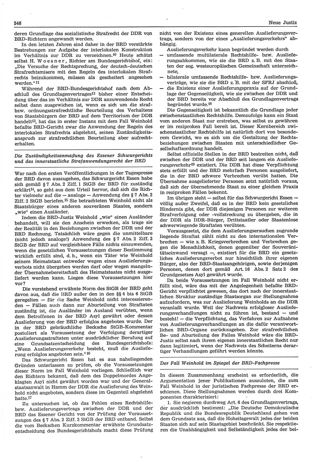 Neue Justiz (NJ), Zeitschrift für Recht und Rechtswissenschaft-Zeitschrift, sozialistisches Recht und Gesetzlichkeit, 31. Jahrgang 1977, Seite 546 (NJ DDR 1977, S. 546)