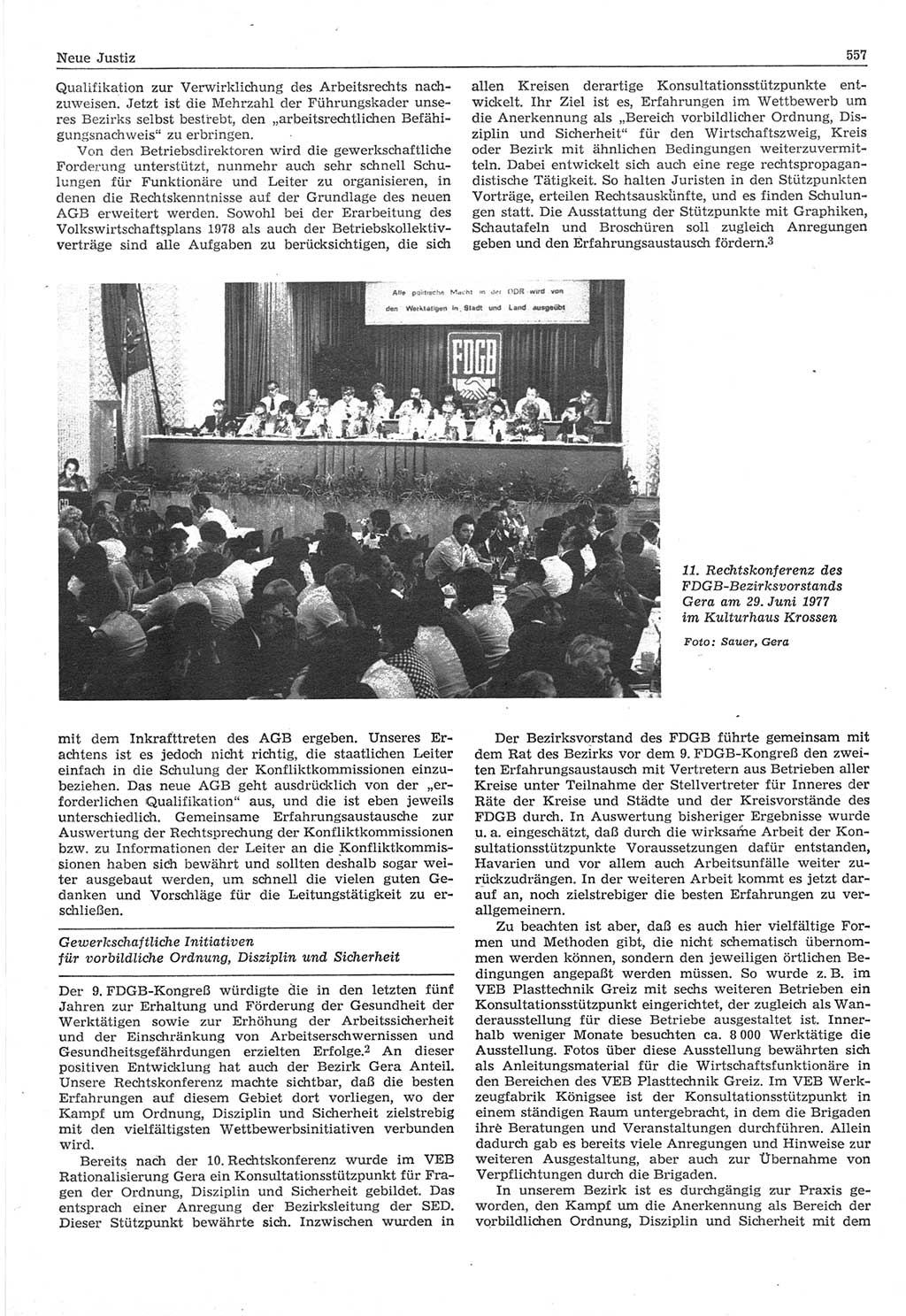 Neue Justiz (NJ), Zeitschrift für Recht und Rechtswissenschaft-Zeitschrift, sozialistisches Recht und Gesetzlichkeit, 31. Jahrgang 1977, Seite 557 (NJ DDR 1977, S. 557)