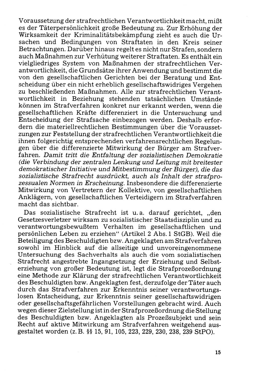 Der Abschluß des Ermittlungsverfahrens [Deutsche Demokratische Republik (DDR)] 1978, Seite 15 (Abschl. EV DDR 1978, S. 15)