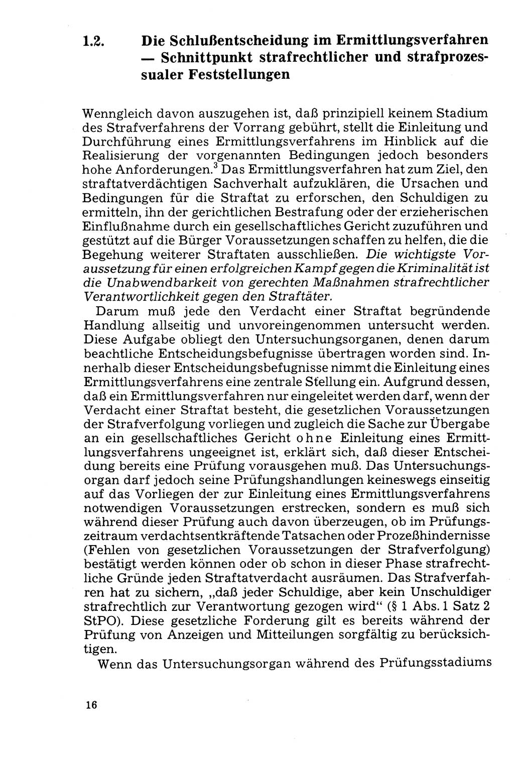 Der Abschluß des Ermittlungsverfahrens [Deutsche Demokratische Republik (DDR)] 1978, Seite 16 (Abschl. EV DDR 1978, S. 16)