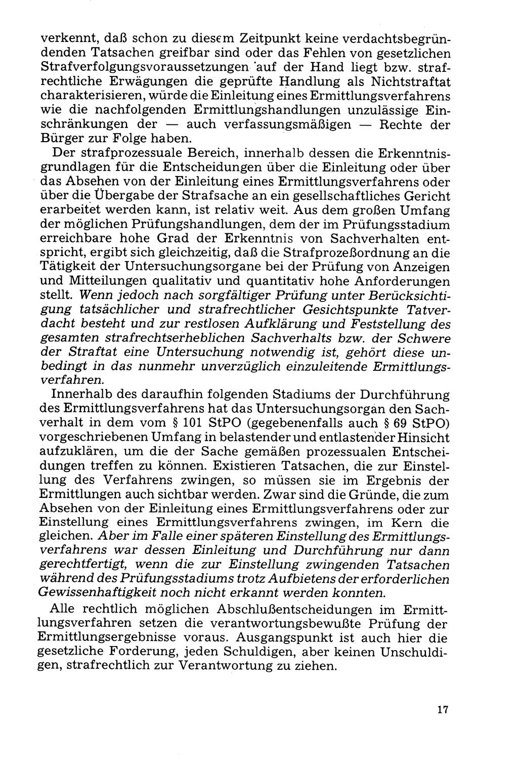 Der Abschluß des Ermittlungsverfahrens [Deutsche Demokratische Republik (DDR)] 1978, Seite 17 (Abschl. EV DDR 1978, S. 17)