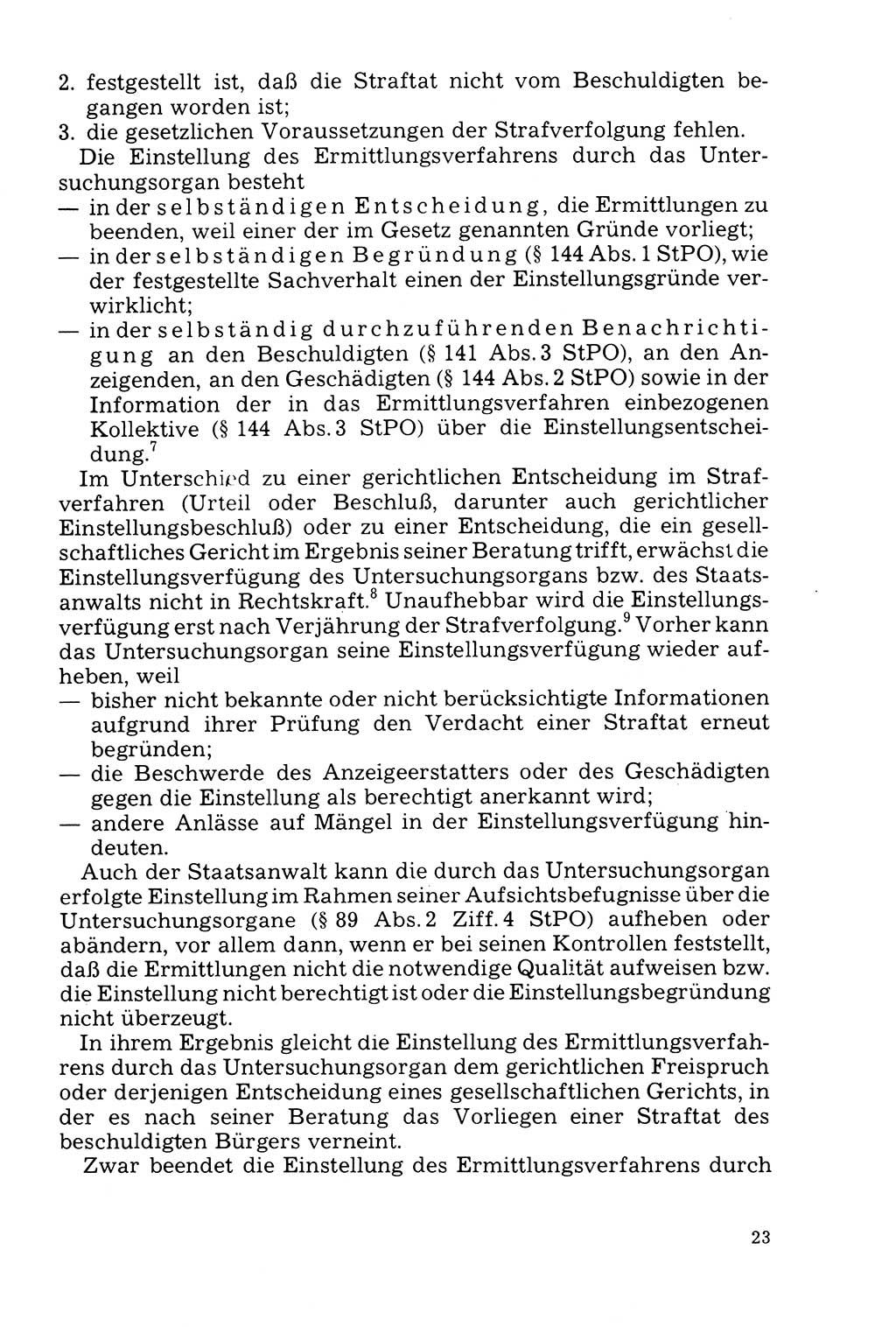 Der Abschluß des Ermittlungsverfahrens [Deutsche Demokratische Republik (DDR)] 1978, Seite 23 (Abschl. EV DDR 1978, S. 23)