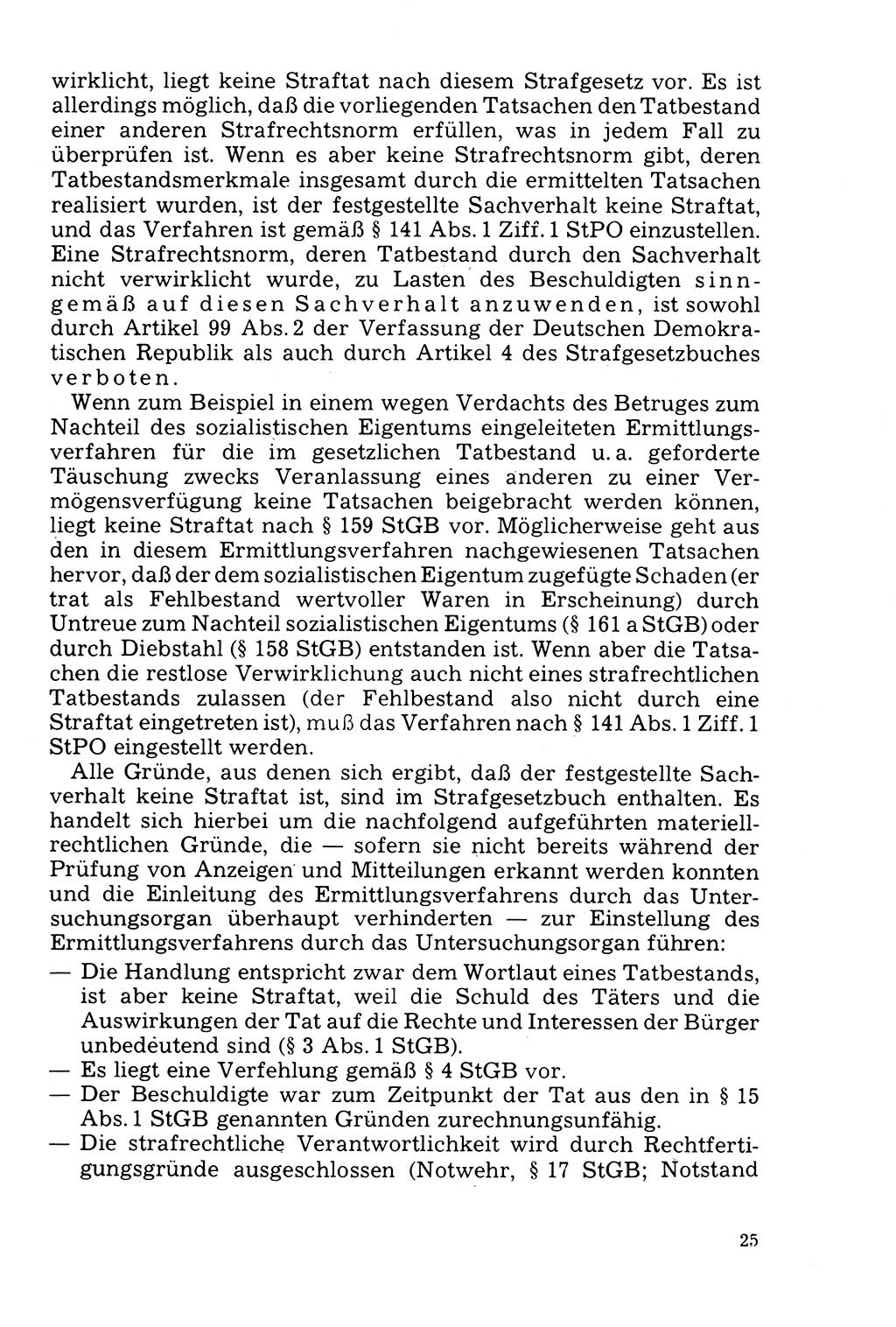 Der Abschluß des Ermittlungsverfahrens [Deutsche Demokratische Republik (DDR)] 1978, Seite 25 (Abschl. EV DDR 1978, S. 25)