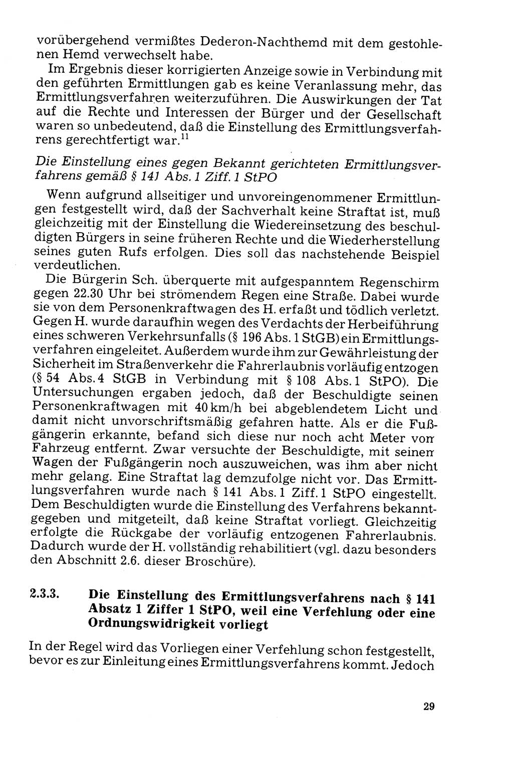 Der Abschluß des Ermittlungsverfahrens [Deutsche Demokratische Republik (DDR)] 1978, Seite 29 (Abschl. EV DDR 1978, S. 29)