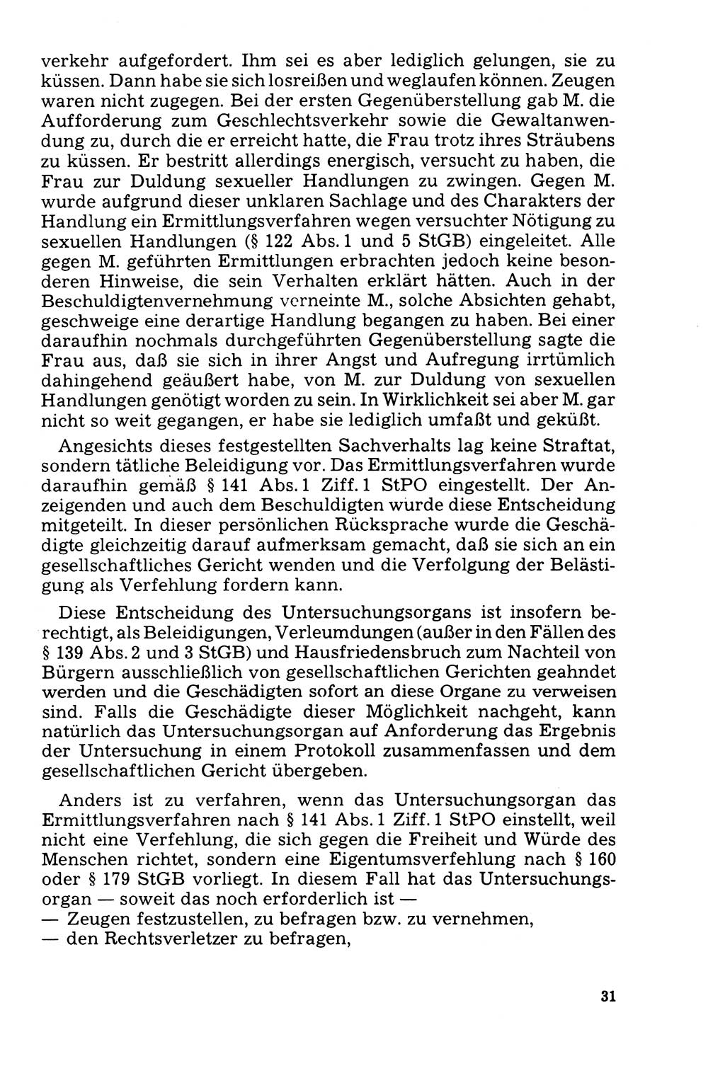 Der Abschluß des Ermittlungsverfahrens [Deutsche Demokratische Republik (DDR)] 1978, Seite 31 (Abschl. EV DDR 1978, S. 31)
