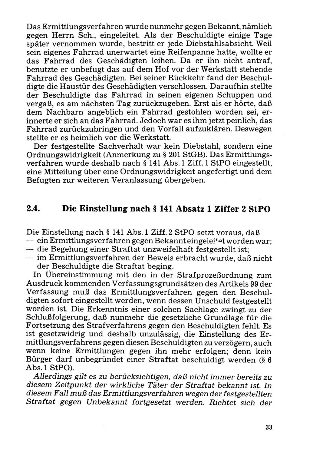 Der Abschluß des Ermittlungsverfahrens [Deutsche Demokratische Republik (DDR)] 1978, Seite 33 (Abschl. EV DDR 1978, S. 33)