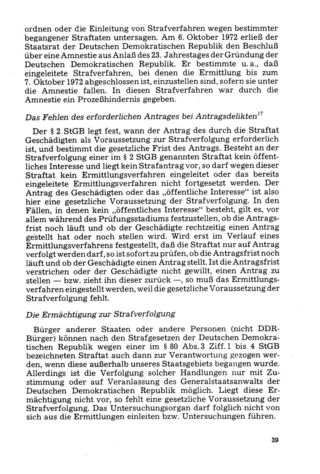 Der Abschluß des Ermittlungsverfahrens [Deutsche Demokratische Republik (DDR)] 1978, Seite 39 (Abschl. EV DDR 1978, S. 39)