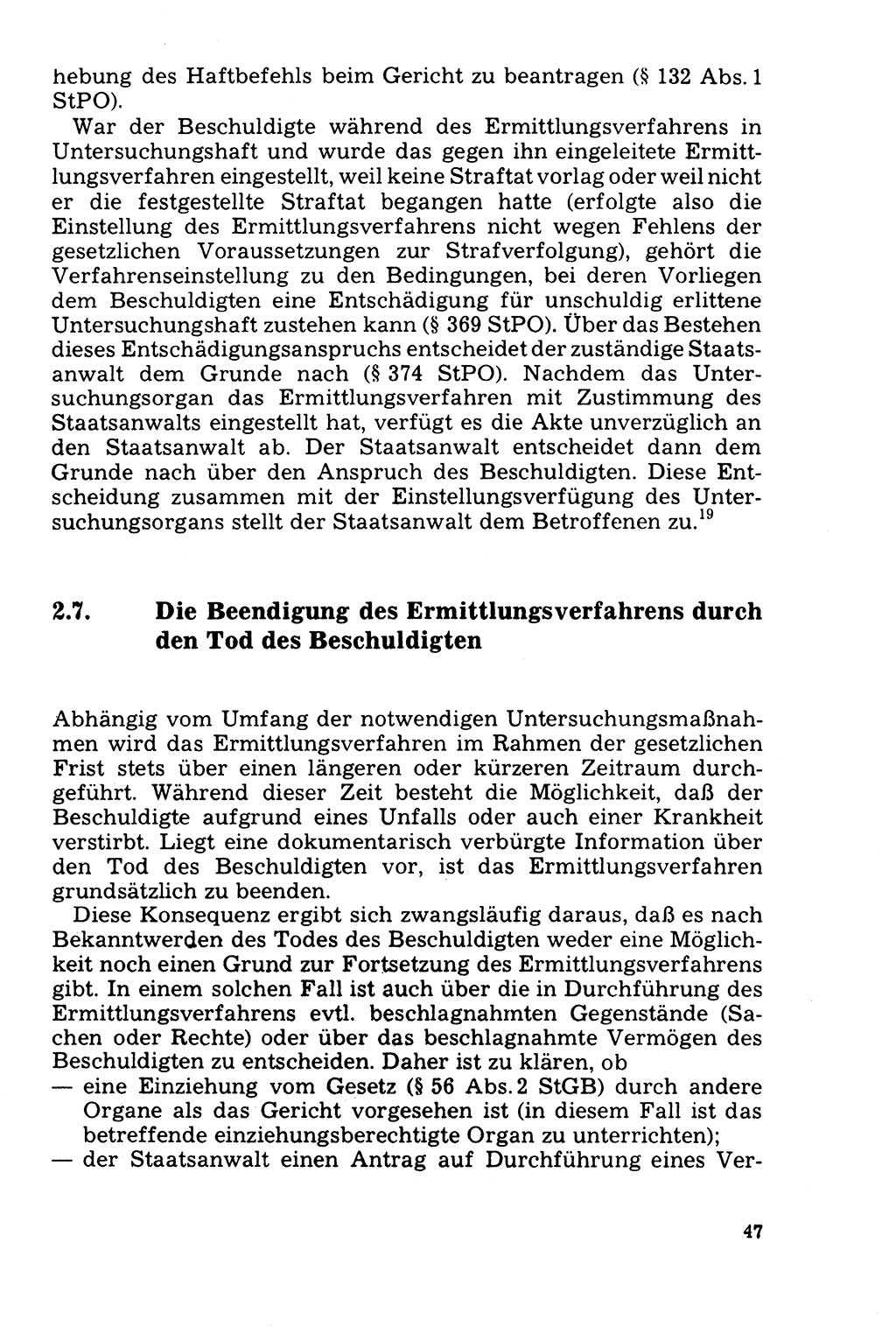 Der Abschluß des Ermittlungsverfahrens [Deutsche Demokratische Republik (DDR)] 1978, Seite 47 (Abschl. EV DDR 1978, S. 47)
