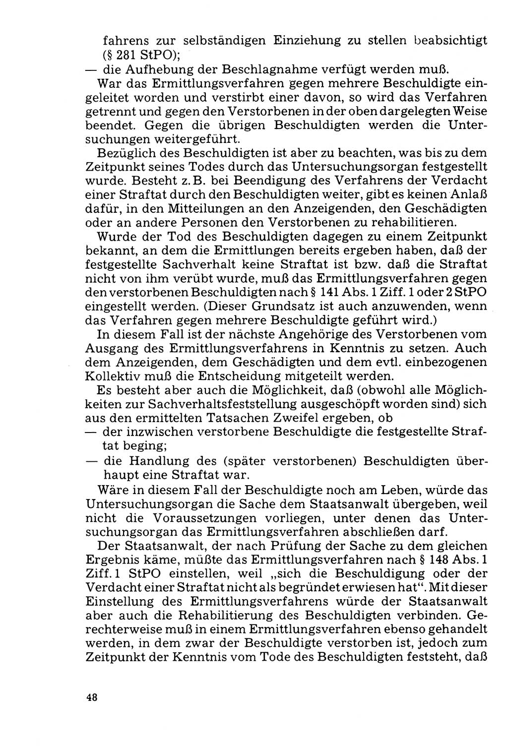 Der Abschluß des Ermittlungsverfahrens [Deutsche Demokratische Republik (DDR)] 1978, Seite 48 (Abschl. EV DDR 1978, S. 48)