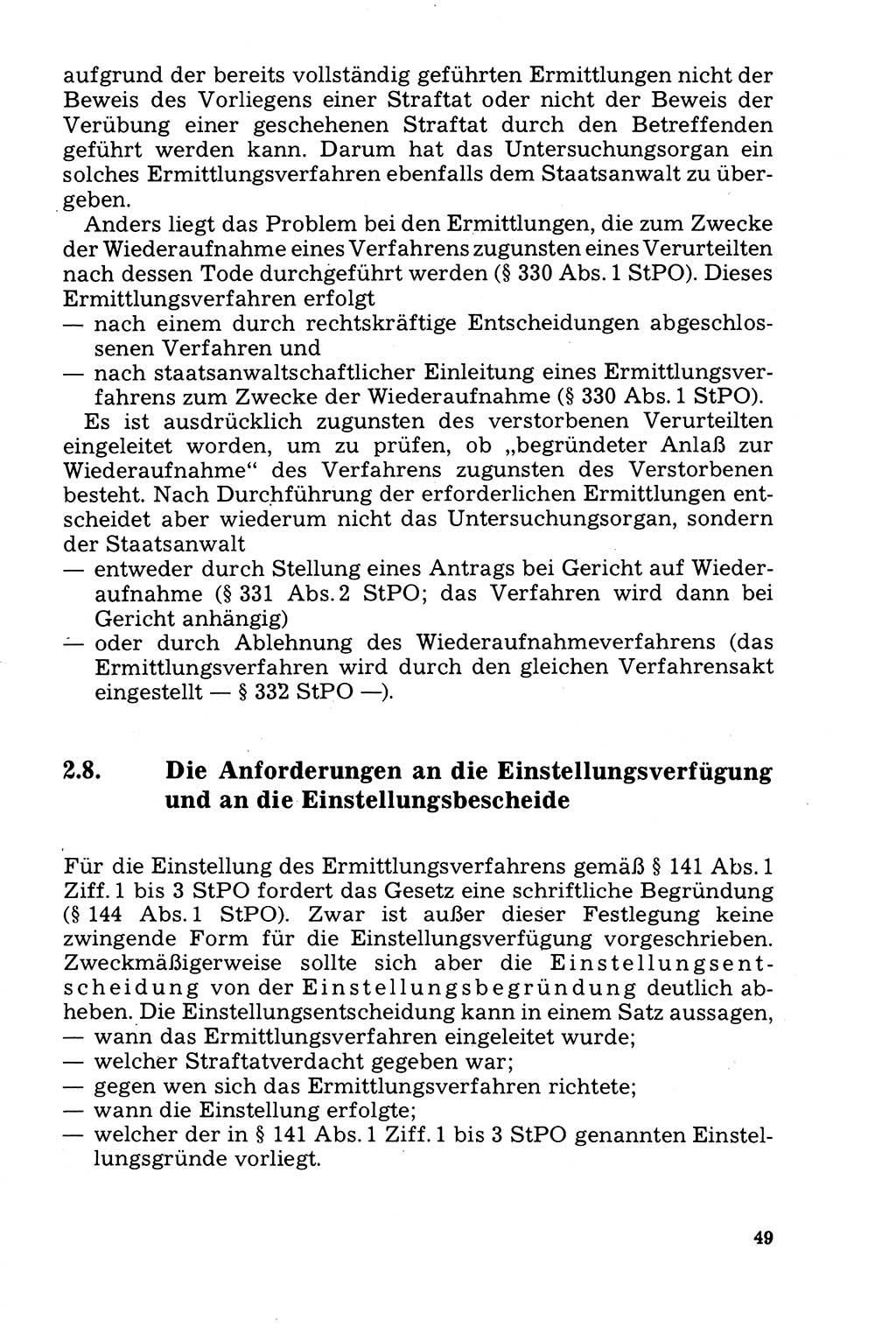 Der Abschluß des Ermittlungsverfahrens [Deutsche Demokratische Republik (DDR)] 1978, Seite 49 (Abschl. EV DDR 1978, S. 49)
