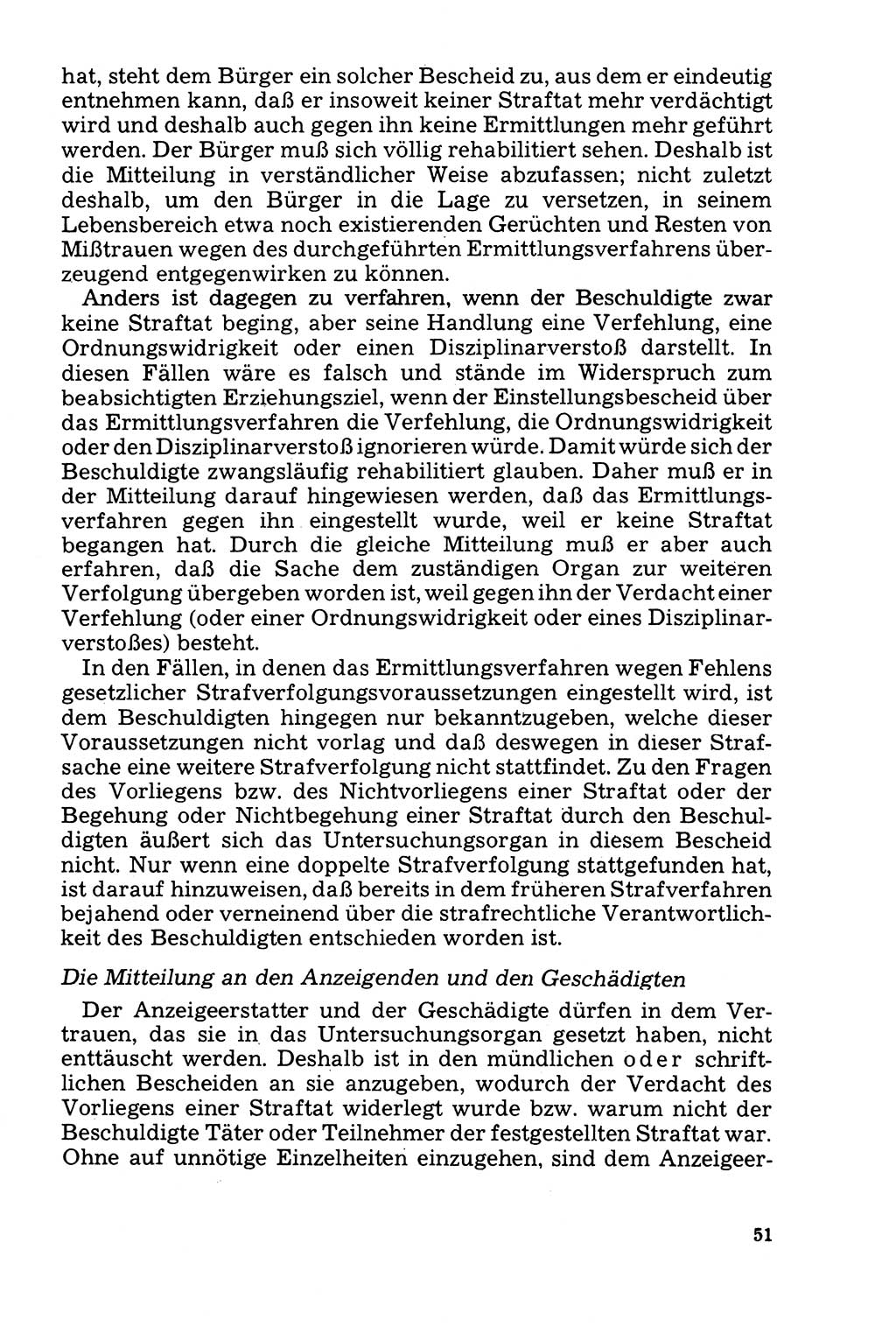 Der Abschluß des Ermittlungsverfahrens [Deutsche Demokratische Republik (DDR)] 1978, Seite 51 (Abschl. EV DDR 1978, S. 51)