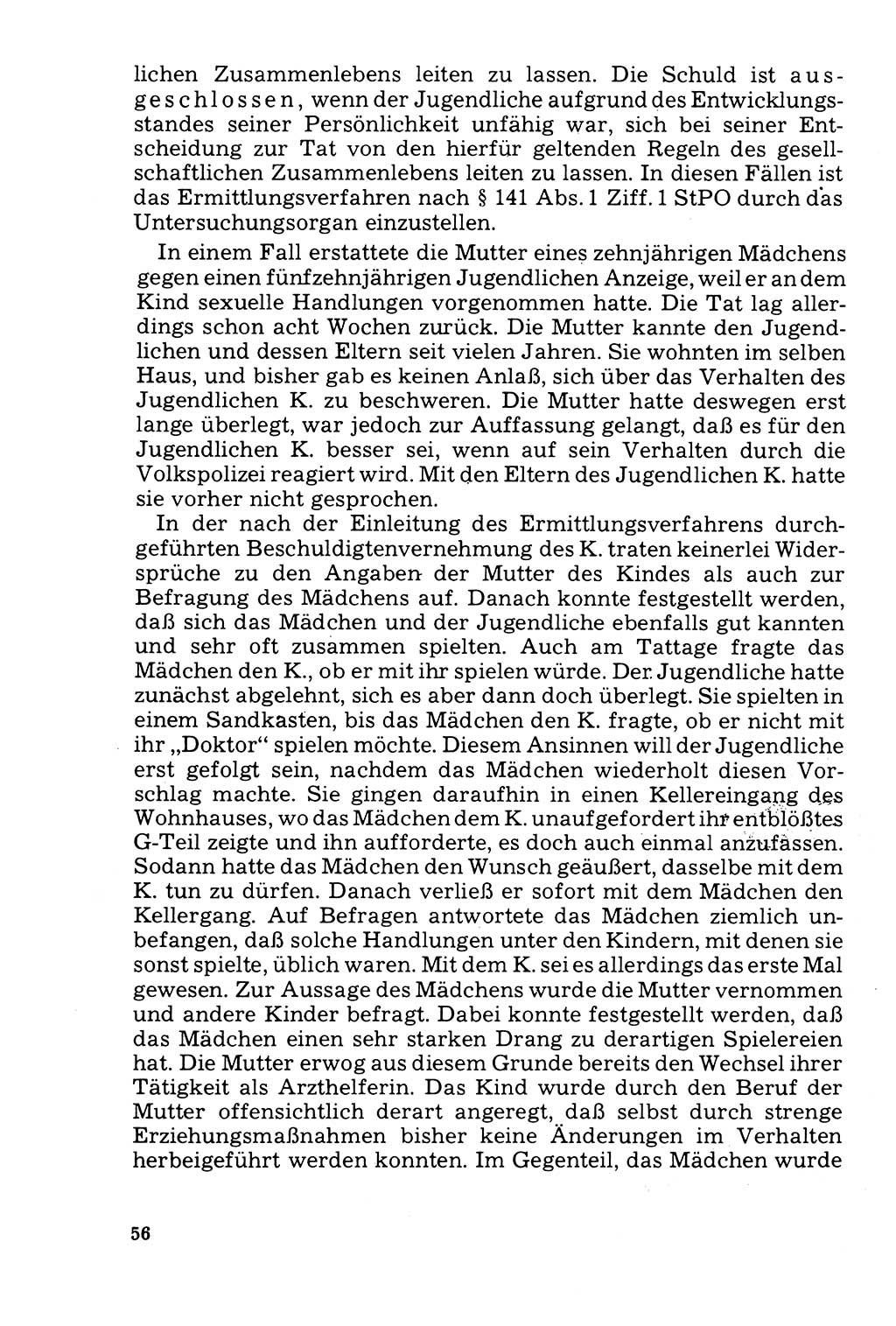 Der Abschluß des Ermittlungsverfahrens [Deutsche Demokratische Republik (DDR)] 1978, Seite 56 (Abschl. EV DDR 1978, S. 56)