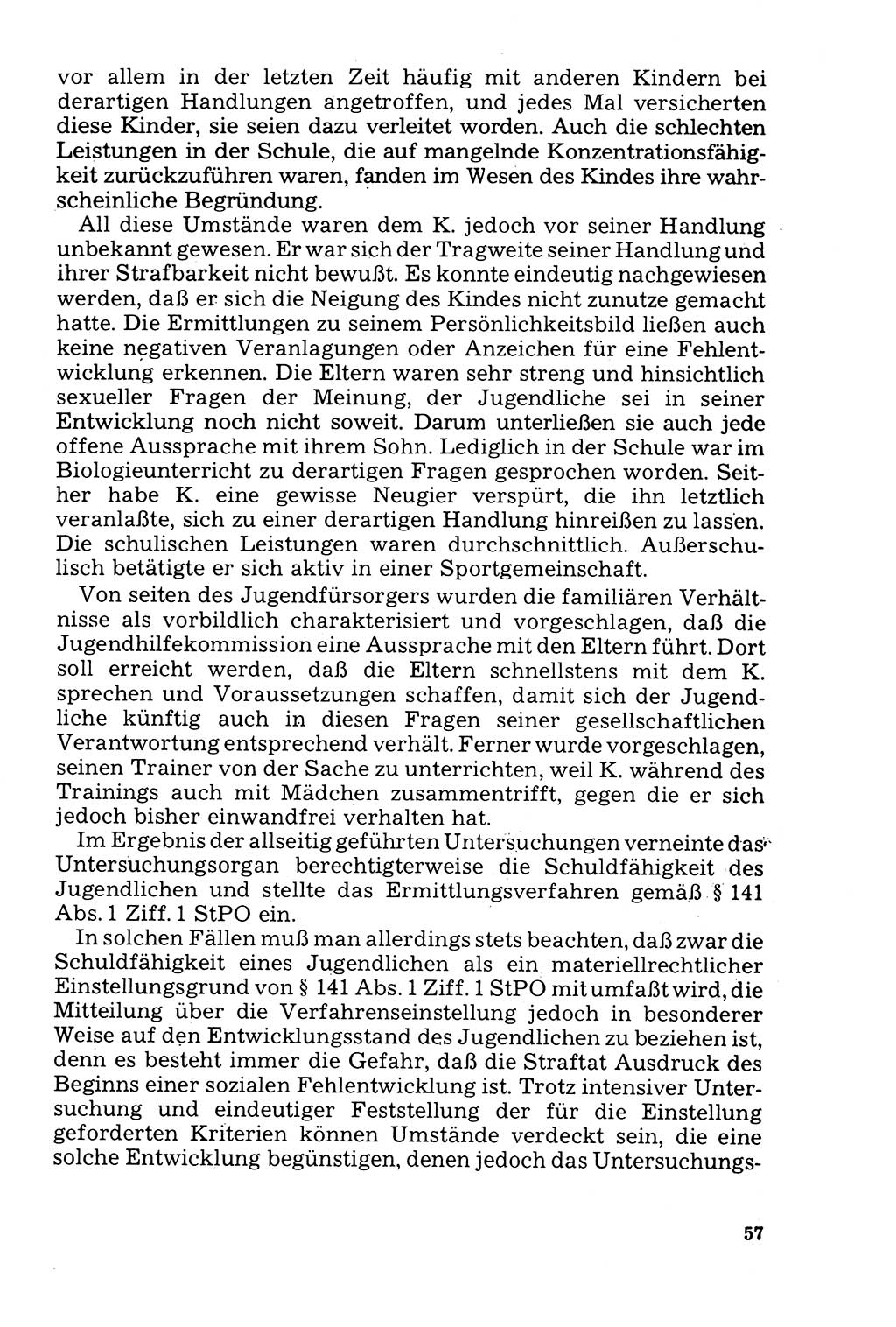 Der Abschluß des Ermittlungsverfahrens [Deutsche Demokratische Republik (DDR)] 1978, Seite 57 (Abschl. EV DDR 1978, S. 57)