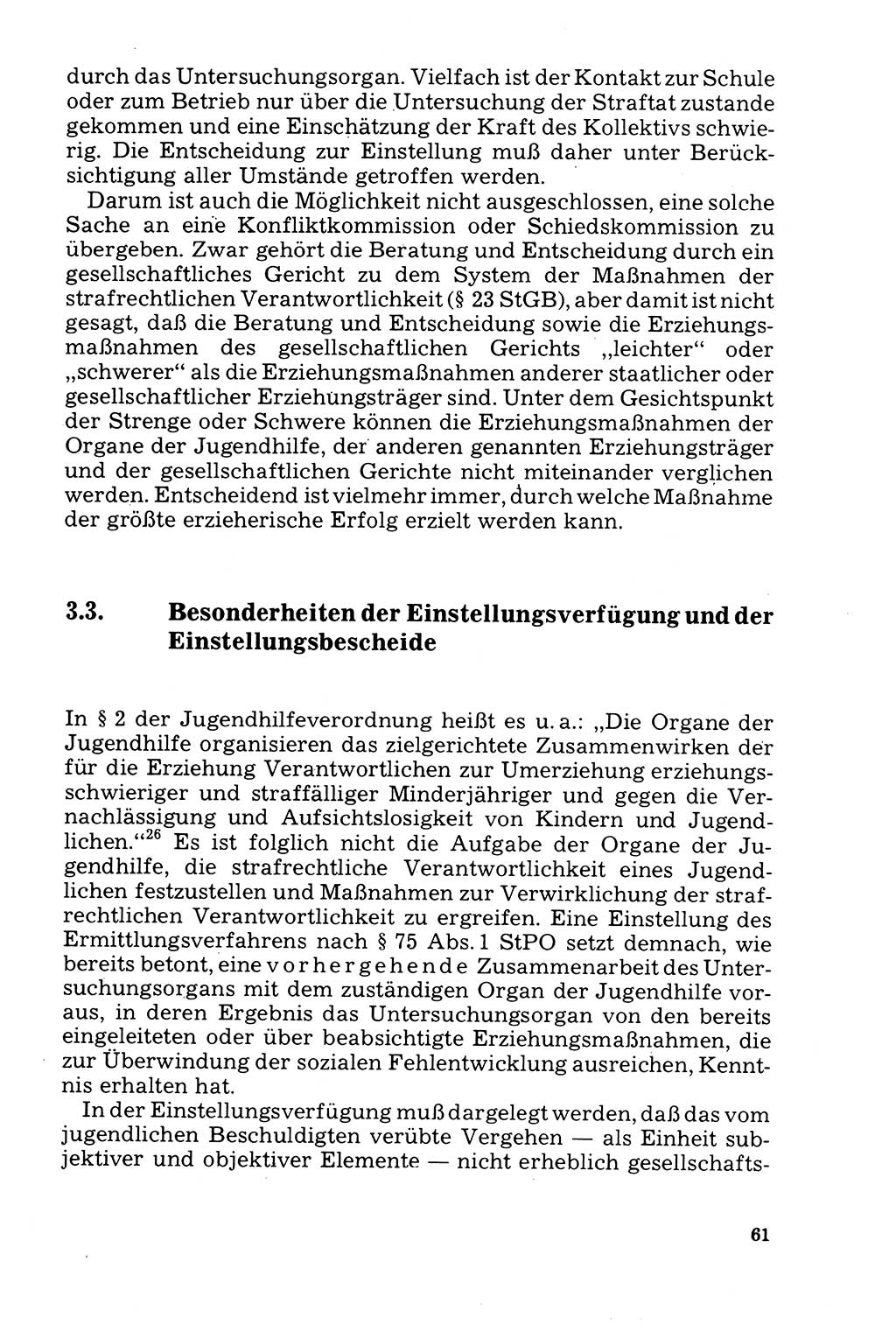 Der Abschluß des Ermittlungsverfahrens [Deutsche Demokratische Republik (DDR)] 1978, Seite 61 (Abschl. EV DDR 1978, S. 61)
