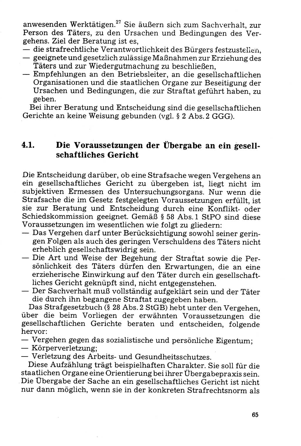 Der Abschluß des Ermittlungsverfahrens [Deutsche Demokratische Republik (DDR)] 1978, Seite 65 (Abschl. EV DDR 1978, S. 65)