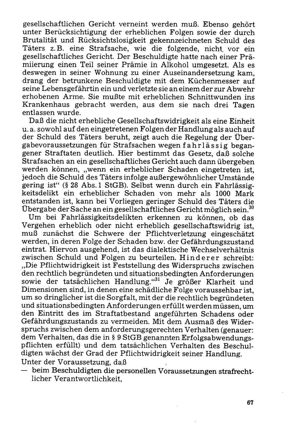 Der Abschluß des Ermittlungsverfahrens [Deutsche Demokratische Republik (DDR)] 1978, Seite 67 (Abschl. EV DDR 1978, S. 67)