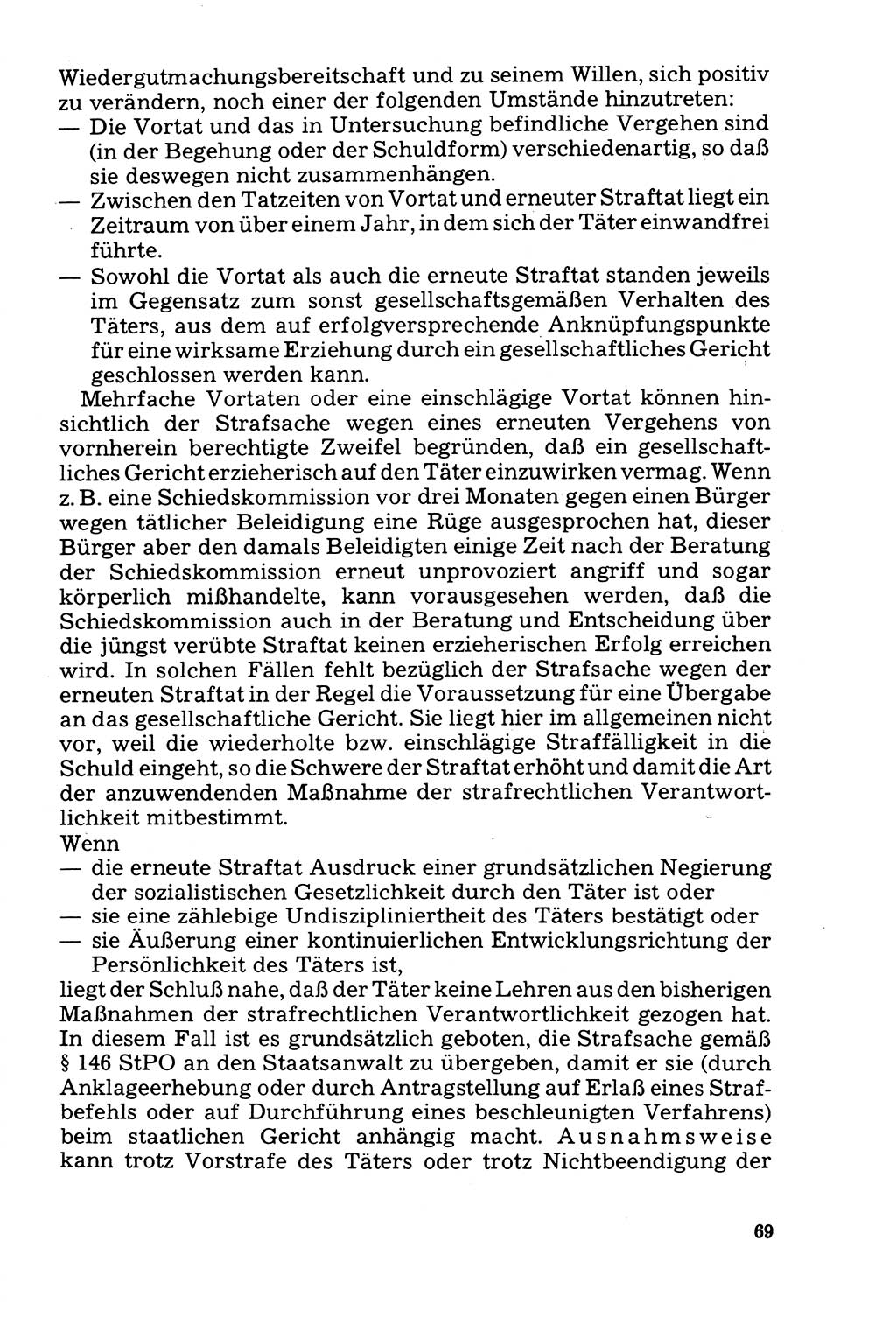 Der Abschluß des Ermittlungsverfahrens [Deutsche Demokratische Republik (DDR)] 1978, Seite 69 (Abschl. EV DDR 1978, S. 69)