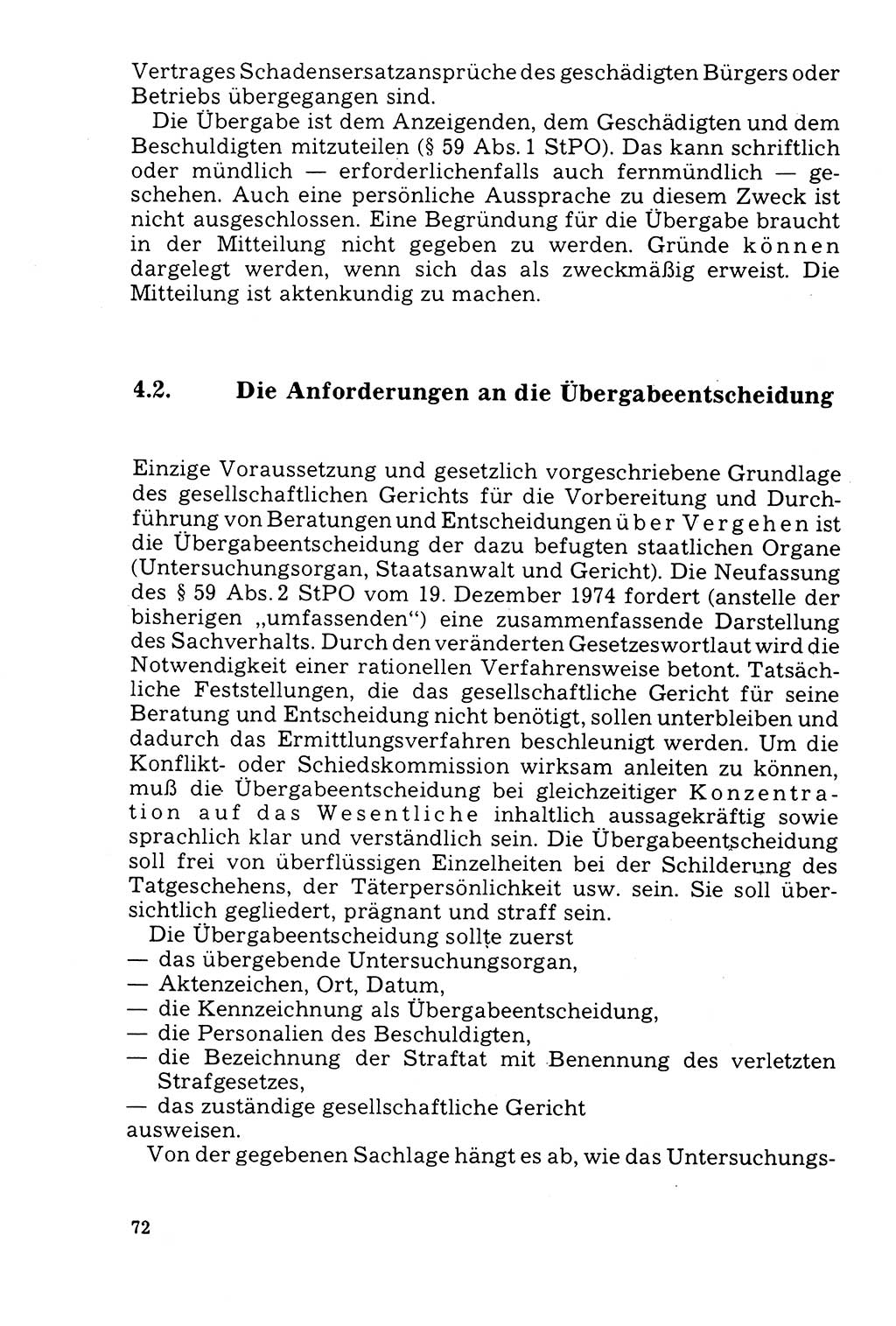 Der AbschluÃŸ des Ermittlungsverfahrens [Deutsche Demokratische Republik (DDR)] 1978, Seite 72 (Abschl. EV DDR 1978, S. 72)