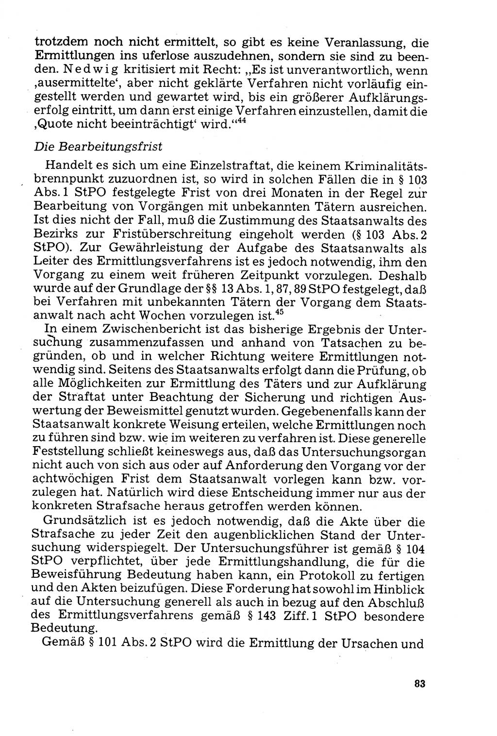 Der Abschluß des Ermittlungsverfahrens [Deutsche Demokratische Republik (DDR)] 1978, Seite 83 (Abschl. EV DDR 1978, S. 83)