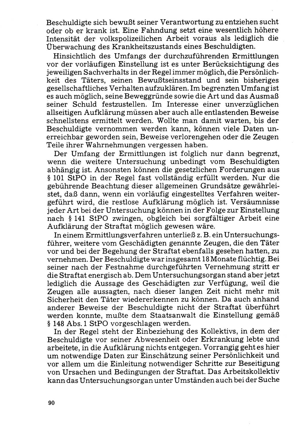 Der Abschluß des Ermittlungsverfahrens [Deutsche Demokratische Republik (DDR)] 1978, Seite 90 (Abschl. EV DDR 1978, S. 90)