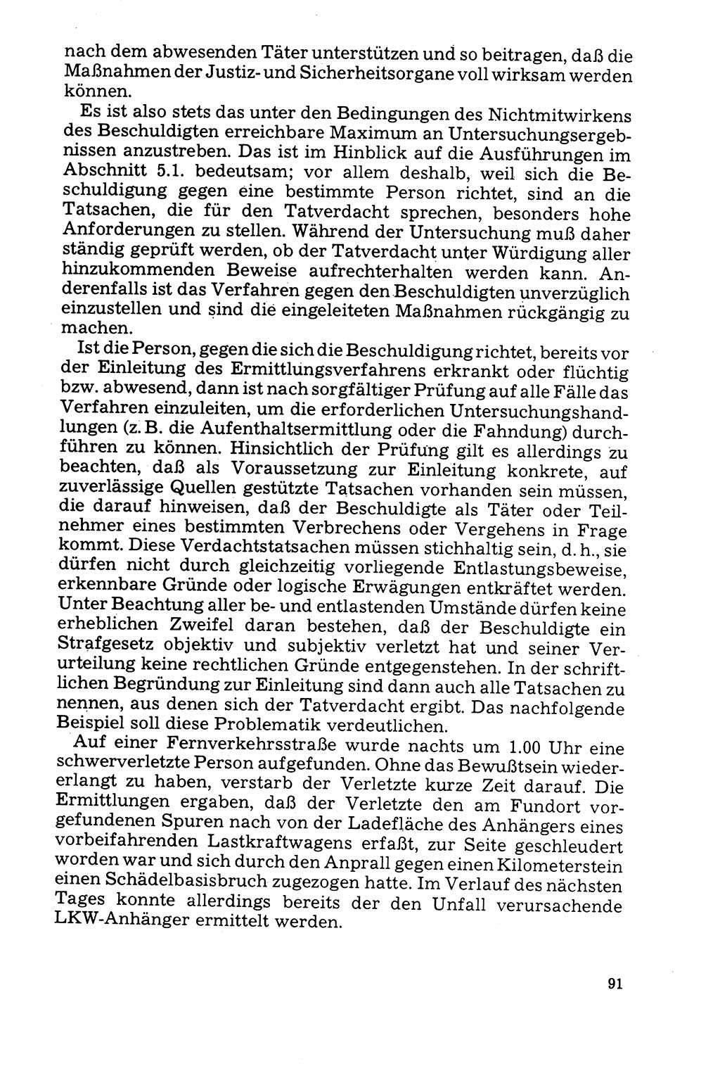 Der Abschluß des Ermittlungsverfahrens [Deutsche Demokratische Republik (DDR)] 1978, Seite 91 (Abschl. EV DDR 1978, S. 91)