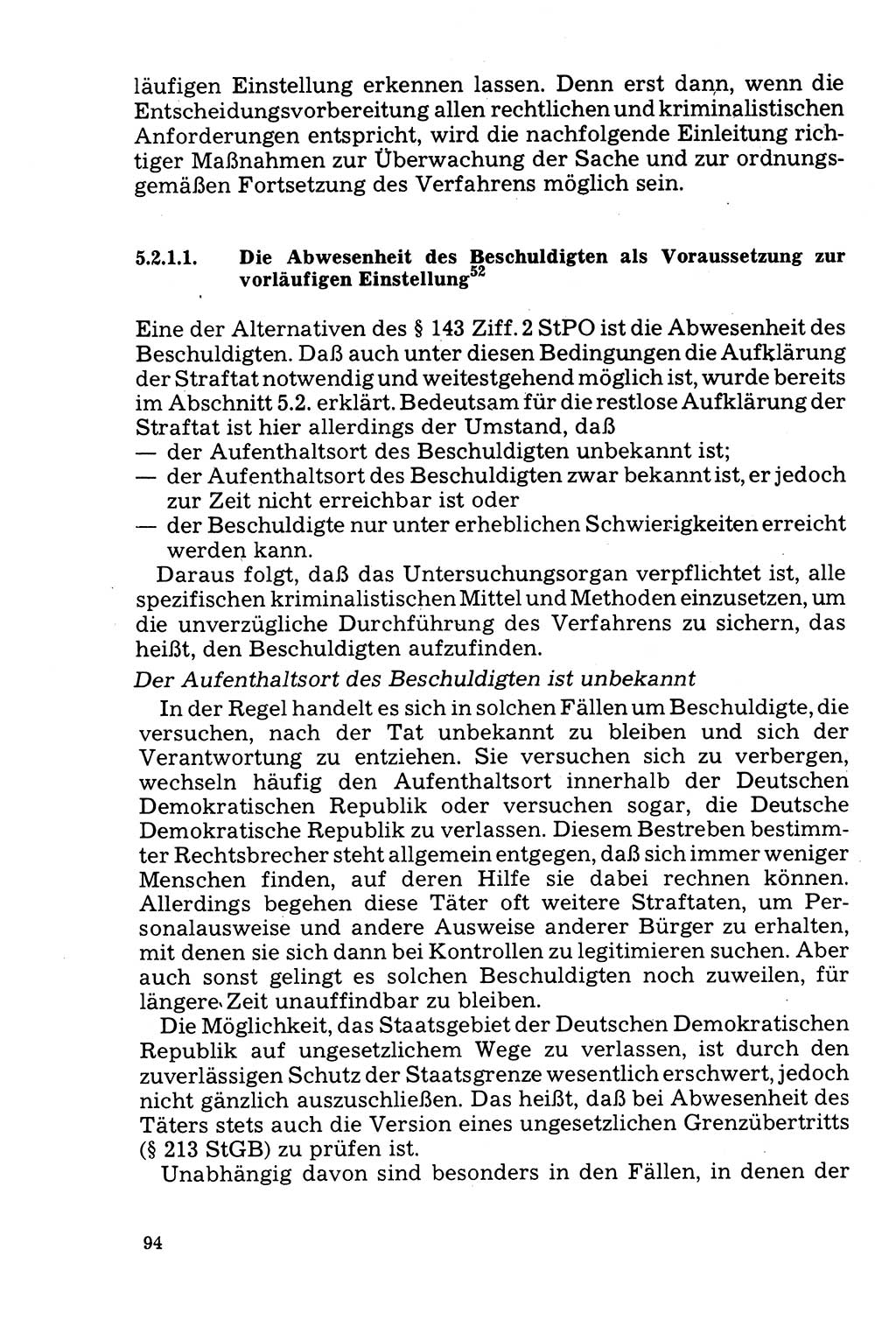 Der Abschluß des Ermittlungsverfahrens [Deutsche Demokratische Republik (DDR)] 1978, Seite 94 (Abschl. EV DDR 1978, S. 94)