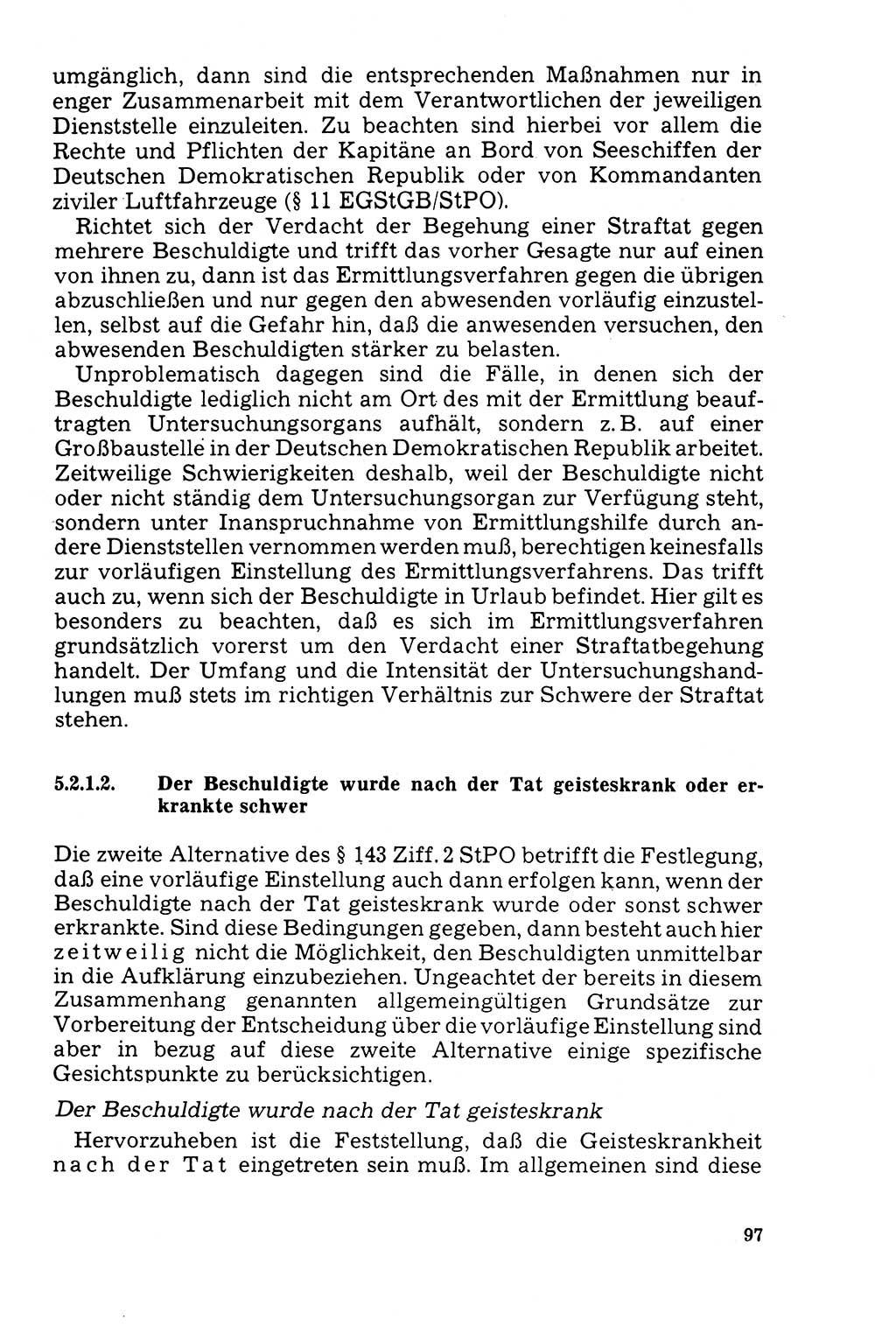 Der Abschluß des Ermittlungsverfahrens [Deutsche Demokratische Republik (DDR)] 1978, Seite 97 (Abschl. EV DDR 1978, S. 97)