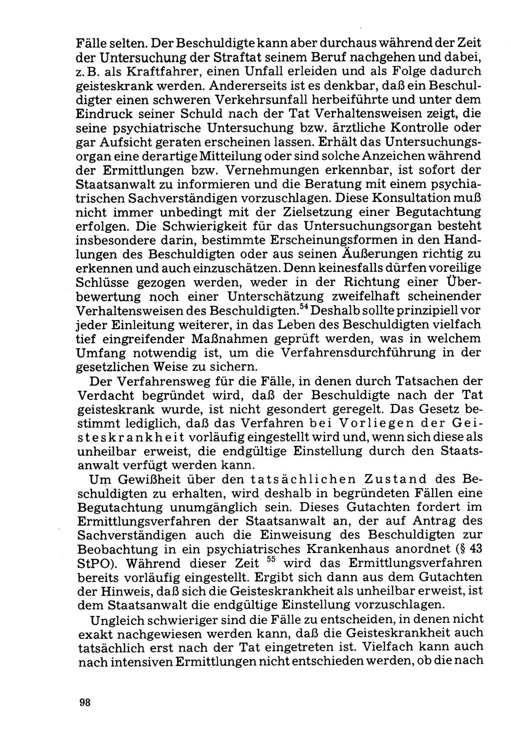 Der Abschluß des Ermittlungsverfahrens [Deutsche Demokratische Republik (DDR)] 1978, Seite 98 (Abschl. EV DDR 1978, S. 98)
