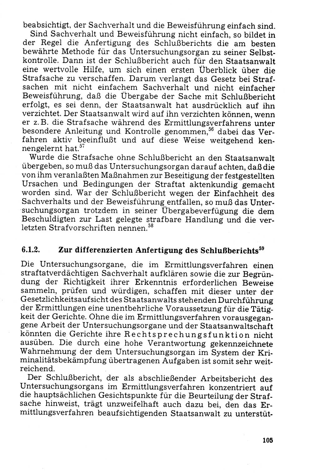 Der Abschluß des Ermittlungsverfahrens [Deutsche Demokratische Republik (DDR)] 1978, Seite 105 (Abschl. EV DDR 1978, S. 105)