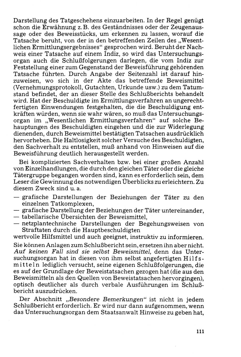 Der Abschluß des Ermittlungsverfahrens [Deutsche Demokratische Republik (DDR)] 1978, Seite 111 (Abschl. EV DDR 1978, S. 111)