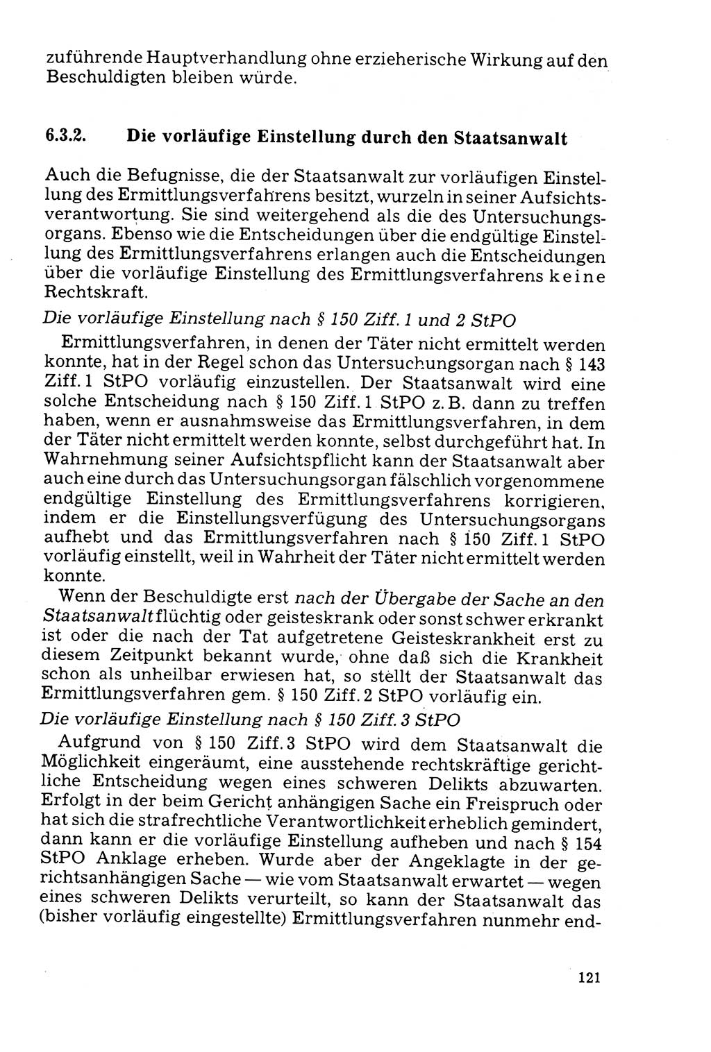Der Abschluß des Ermittlungsverfahrens [Deutsche Demokratische Republik (DDR)] 1978, Seite 121 (Abschl. EV DDR 1978, S. 121)