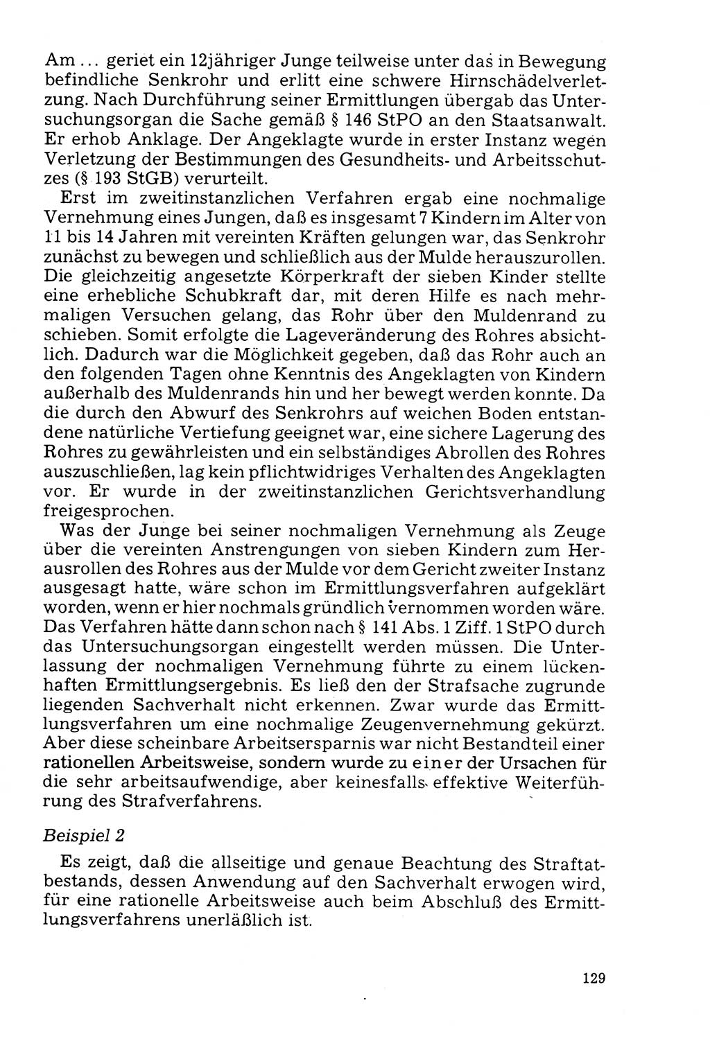 Der Abschluß des Ermittlungsverfahrens [Deutsche Demokratische Republik (DDR)] 1978, Seite 129 (Abschl. EV DDR 1978, S. 129)