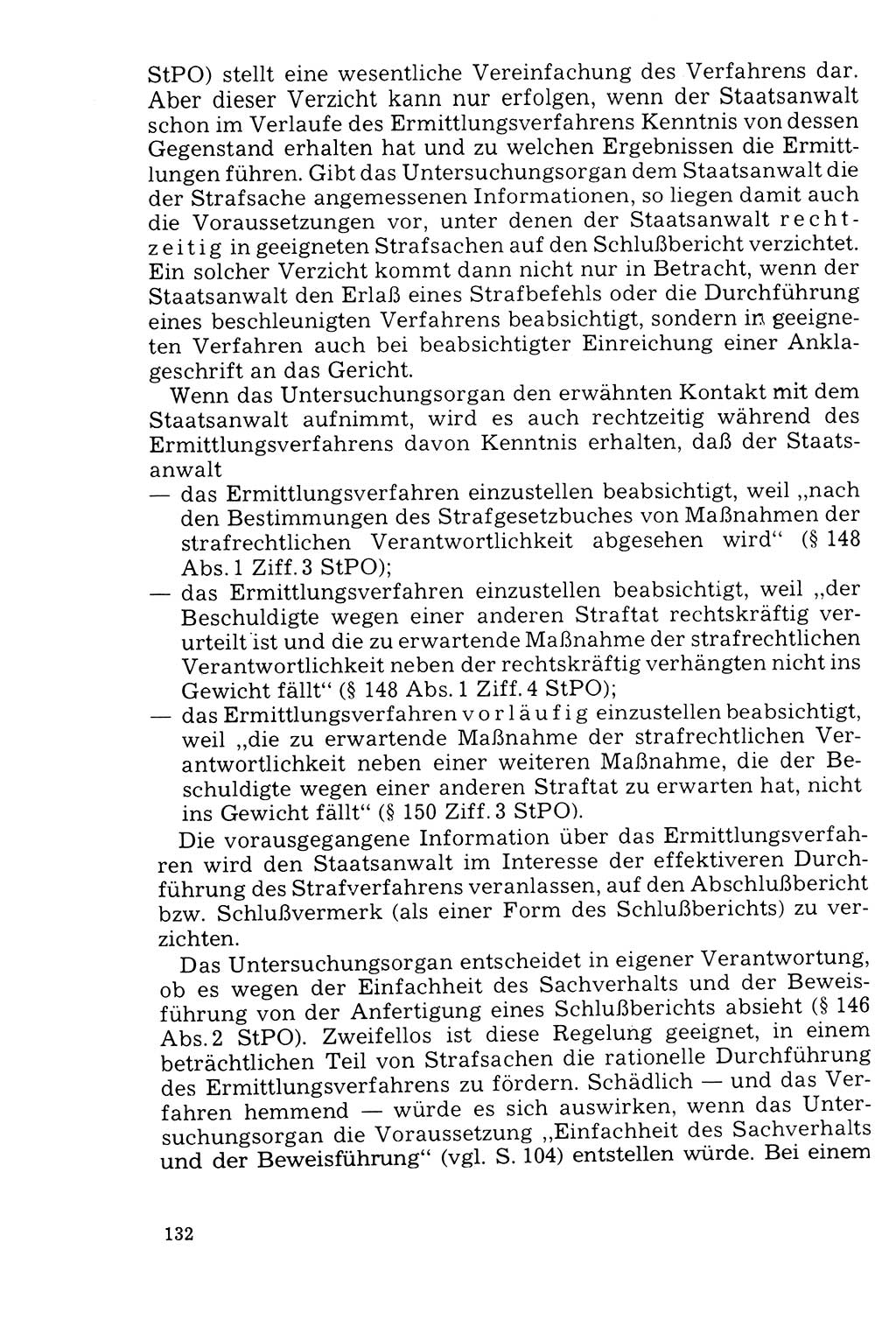 Der Abschluß des Ermittlungsverfahrens [Deutsche Demokratische Republik (DDR)] 1978, Seite 132 (Abschl. EV DDR 1978, S. 132)