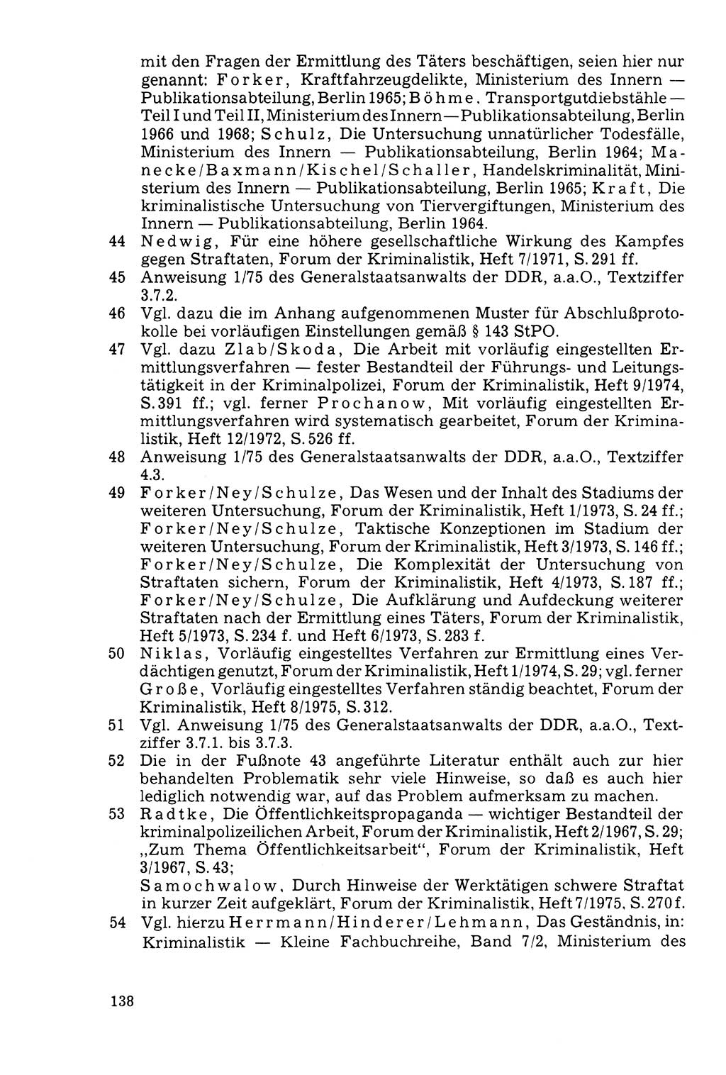 Der Abschluß des Ermittlungsverfahrens [Deutsche Demokratische Republik (DDR)] 1978, Seite 138 (Abschl. EV DDR 1978, S. 138)