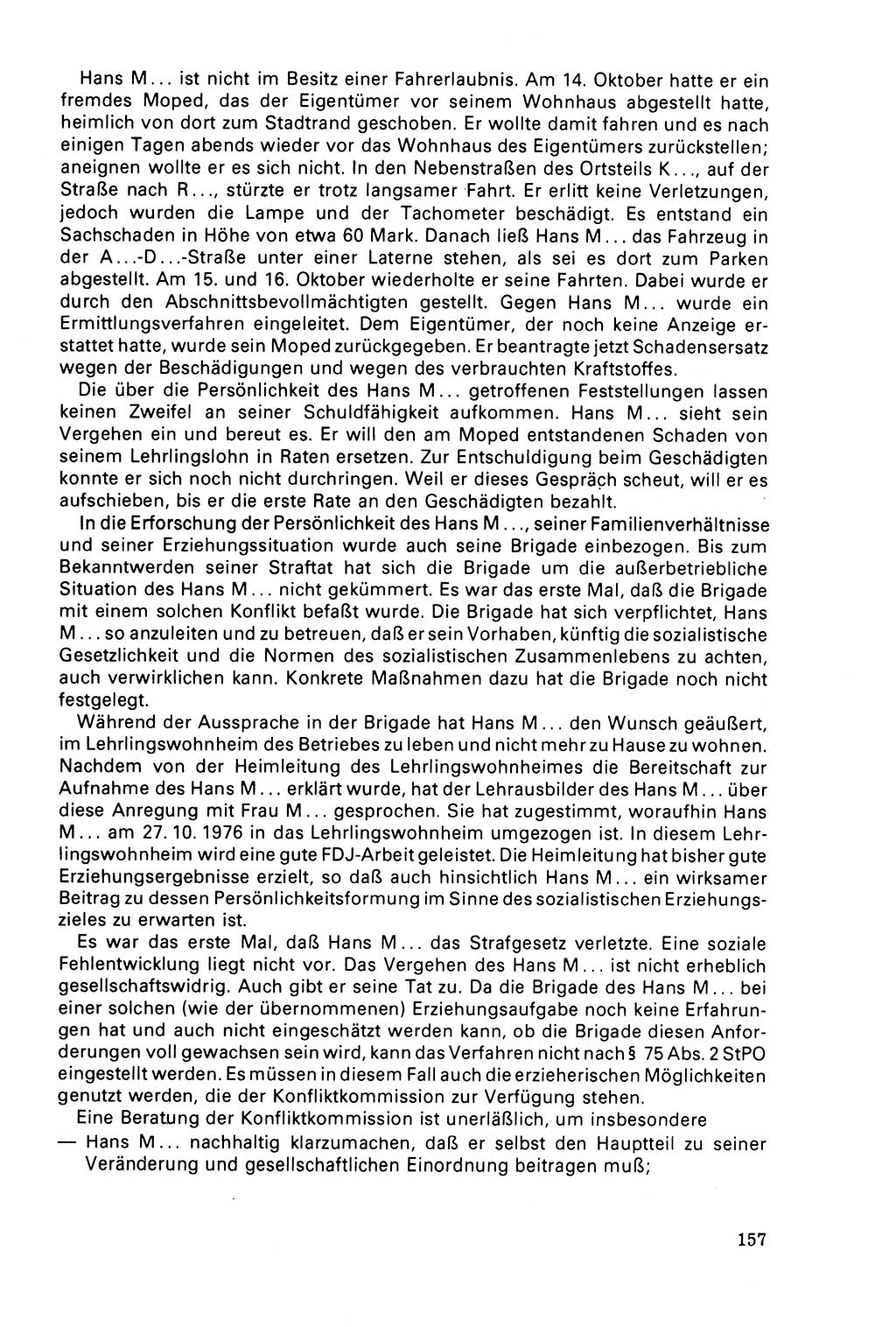 Der Abschluß des Ermittlungsverfahrens [Deutsche Demokratische Republik (DDR)] 1978, Seite 157 (Abschl. EV DDR 1978, S. 157)