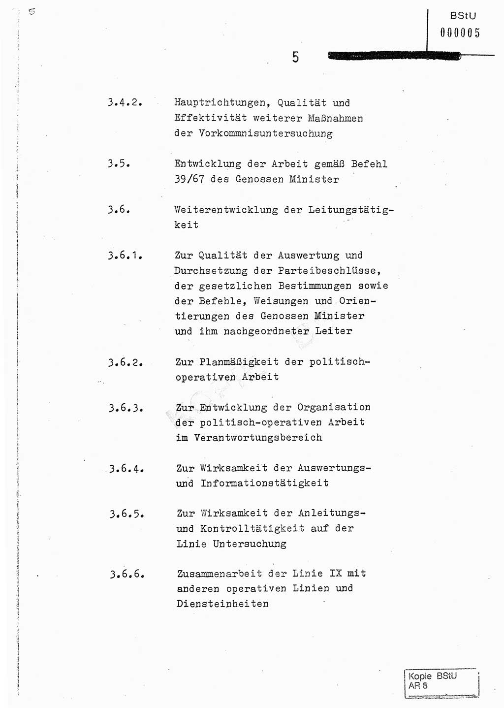 Jahresbericht der Hauptabteilung (HA) Ⅸ 1978, Analyse über die Entwicklung und die Wirksamkeit der politisch-operativen Arbeit der Linie Ⅸ im Jahre 1978, Ministerium für Staatssicherheit (MfS) der Deutschen Demokratischen Republik (DDR), Hauptabteilung Ⅸ, Berlin 1979, Seite 5 (Anal. MfS DDR HA Ⅸ /78 1979, S. 5)