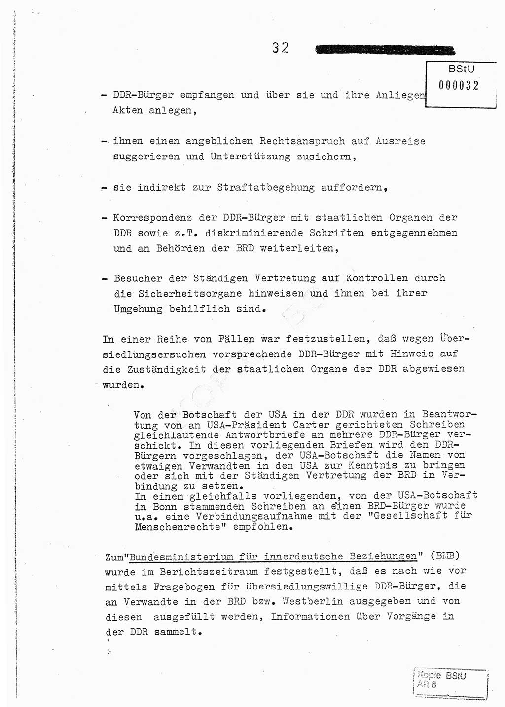 Jahresbericht der Hauptabteilung (HA) Ⅸ 1978, Analyse über die Entwicklung und die Wirksamkeit der politisch-operativen Arbeit der Linie Ⅸ im Jahre 1978, Ministerium für Staatssicherheit (MfS) der Deutschen Demokratischen Republik (DDR), Hauptabteilung Ⅸ, Berlin 1979, Seite 32 (Anal. MfS DDR HA Ⅸ /78 1979, S. 32)