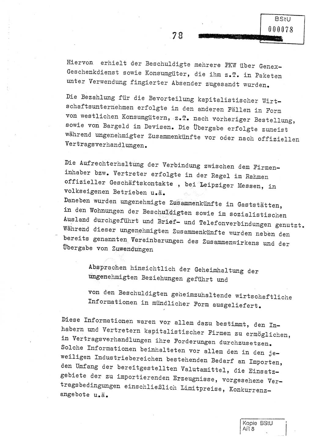 Jahresbericht der Hauptabteilung (HA) Ⅸ 1978, Analyse über die Entwicklung und die Wirksamkeit der politisch-operativen Arbeit der Linie Ⅸ im Jahre 1978, Ministerium für Staatssicherheit (MfS) der Deutschen Demokratischen Republik (DDR), Hauptabteilung Ⅸ, Berlin 1979, Seite 78 (Anal. MfS DDR HA Ⅸ /78 1979, S. 78)