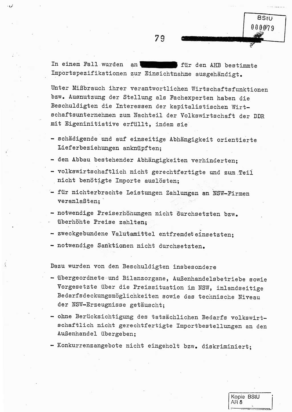 Jahresbericht der Hauptabteilung (HA) Ⅸ 1978, Analyse über die Entwicklung und die Wirksamkeit der politisch-operativen Arbeit der Linie Ⅸ im Jahre 1978, Ministerium für Staatssicherheit (MfS) der Deutschen Demokratischen Republik (DDR), Hauptabteilung Ⅸ, Berlin 1979, Seite 79 (Anal. MfS DDR HA Ⅸ /78 1979, S. 79)