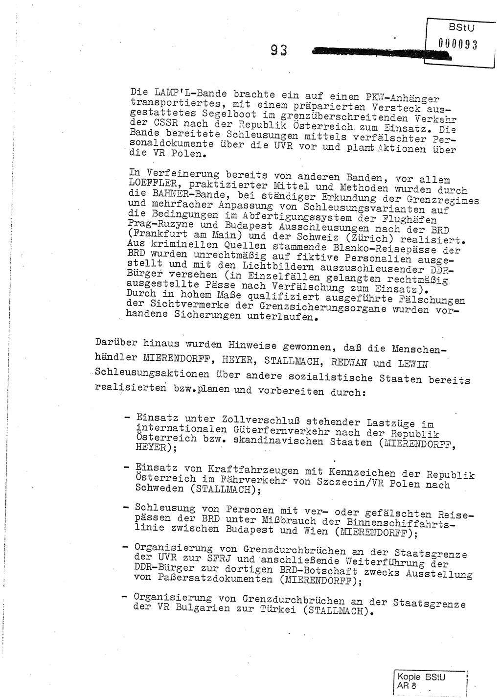 Jahresbericht der Hauptabteilung (HA) Ⅸ 1978, Analyse über die Entwicklung und die Wirksamkeit der politisch-operativen Arbeit der Linie Ⅸ im Jahre 1978, Ministerium für Staatssicherheit (MfS) der Deutschen Demokratischen Republik (DDR), Hauptabteilung Ⅸ, Berlin 1979, Seite 93 (Anal. MfS DDR HA Ⅸ /78 1979, S. 93)