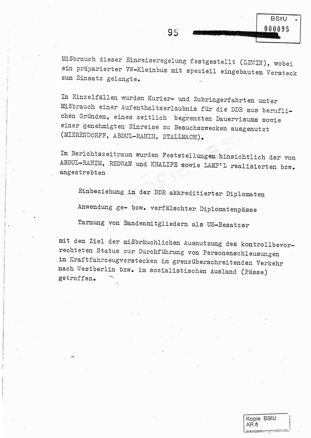 Jahresbericht der Hauptabteilung (HA) Ⅸ 1978, Analyse über die Entwicklung und die Wirksamkeit der politisch-operativen Arbeit der Linie Ⅸ im Jahre 1978, Ministerium für Staatssicherheit (MfS) der Deutschen Demokratischen Republik (DDR), Hauptabteilung Ⅸ, Berlin 1979, Seite 95 (Anal. MfS DDR HA Ⅸ /78 1979, S. 95)