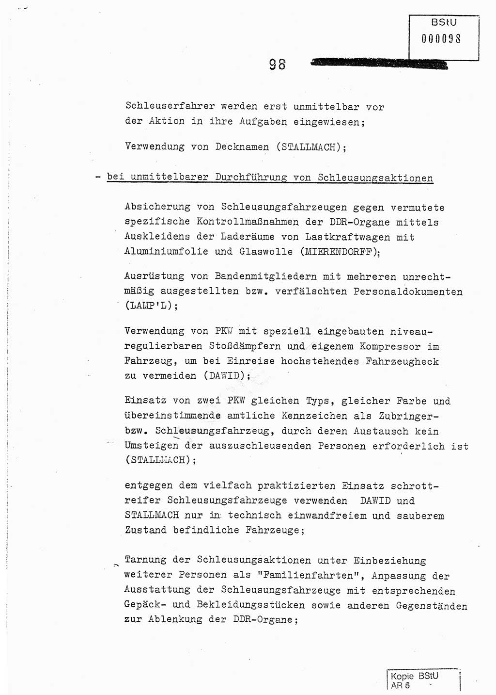 Jahresbericht der Hauptabteilung (HA) Ⅸ 1978, Analyse über die Entwicklung und die Wirksamkeit der politisch-operativen Arbeit der Linie Ⅸ im Jahre 1978, Ministerium für Staatssicherheit (MfS) der Deutschen Demokratischen Republik (DDR), Hauptabteilung Ⅸ, Berlin 1979, Seite 98 (Anal. MfS DDR HA Ⅸ /78 1979, S. 98)