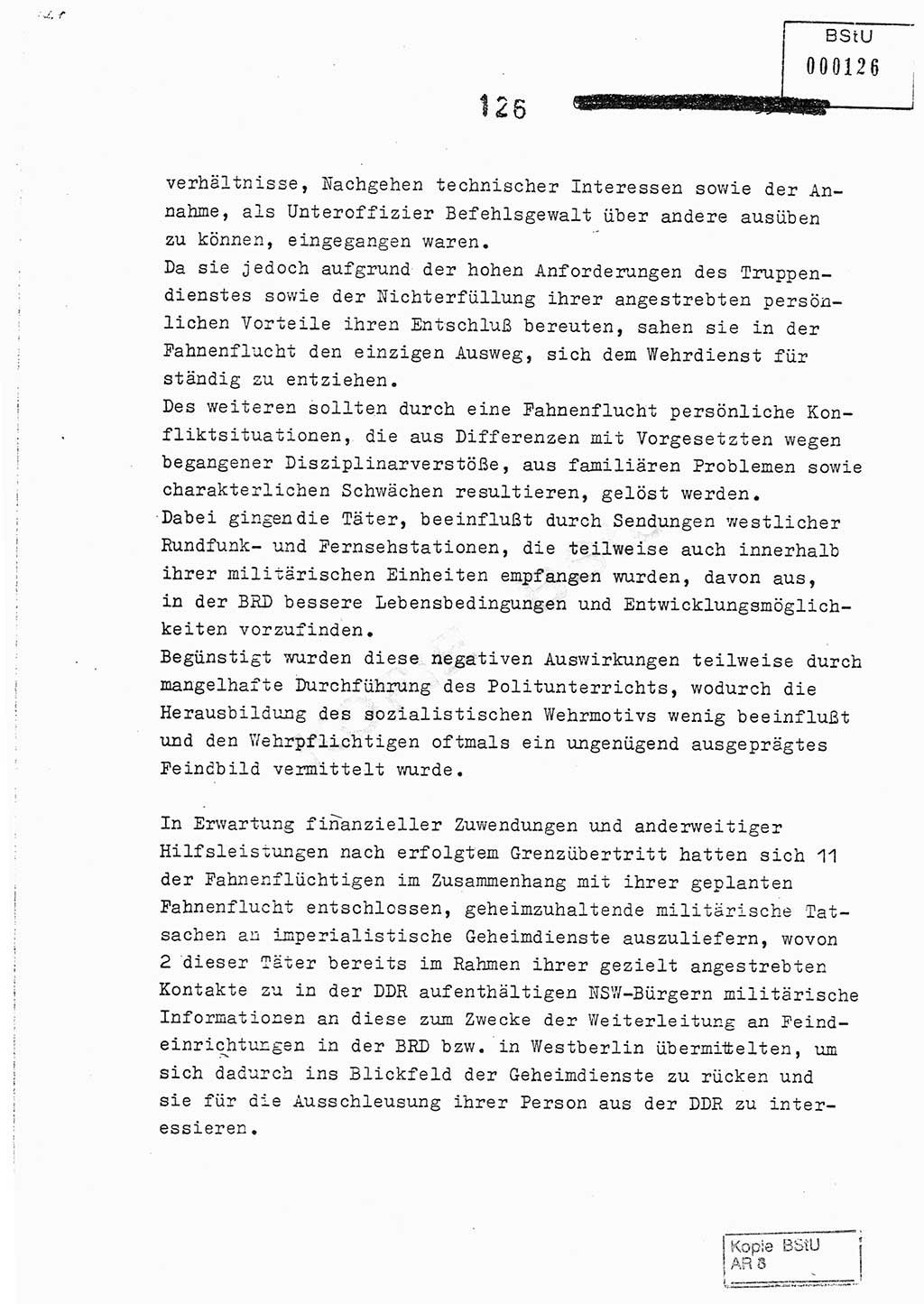 Jahresbericht der Hauptabteilung (HA) Ⅸ 1978, Analyse über die Entwicklung und die Wirksamkeit der politisch-operativen Arbeit der Linie Ⅸ im Jahre 1978, Ministerium für Staatssicherheit (MfS) der Deutschen Demokratischen Republik (DDR), Hauptabteilung Ⅸ, Berlin 1979, Seite 126 (Anal. MfS DDR HA Ⅸ /78 1979, S. 126)