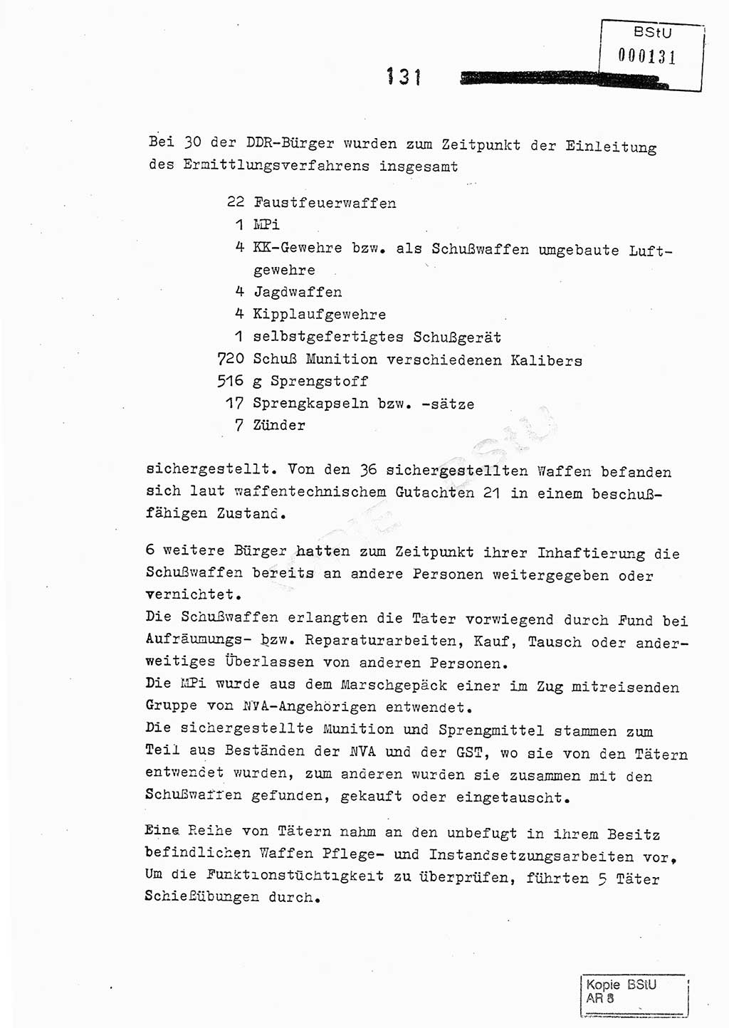 Jahresbericht der Hauptabteilung (HA) Ⅸ 1978, Analyse über die Entwicklung und die Wirksamkeit der politisch-operativen Arbeit der Linie Ⅸ im Jahre 1978, Ministerium für Staatssicherheit (MfS) der Deutschen Demokratischen Republik (DDR), Hauptabteilung Ⅸ, Berlin 1979, Seite 131 (Anal. MfS DDR HA Ⅸ /78 1979, S. 131)