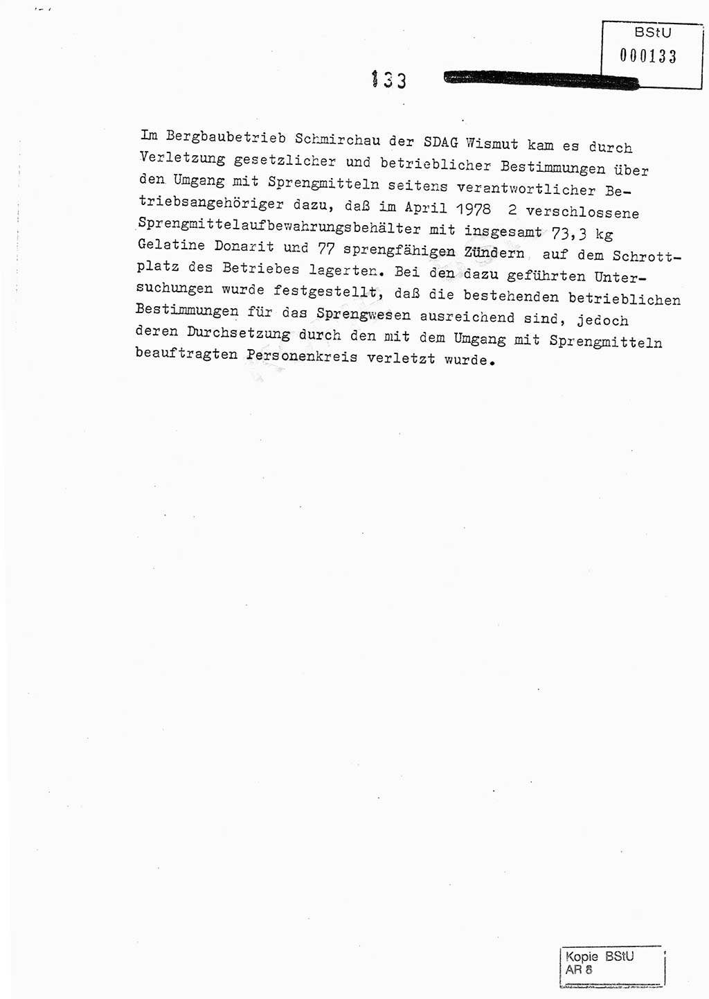 Jahresbericht der Hauptabteilung (HA) Ⅸ 1978, Analyse über die Entwicklung und die Wirksamkeit der politisch-operativen Arbeit der Linie Ⅸ im Jahre 1978, Ministerium für Staatssicherheit (MfS) der Deutschen Demokratischen Republik (DDR), Hauptabteilung Ⅸ, Berlin 1979, Seite 133 (Anal. MfS DDR HA Ⅸ /78 1979, S. 133)