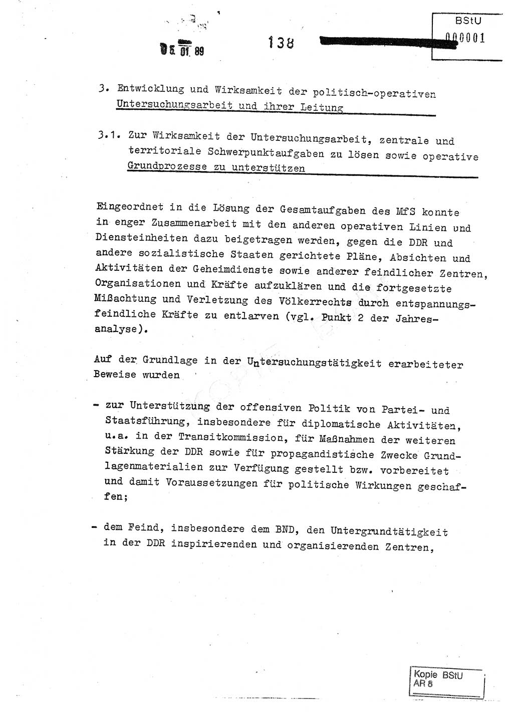 Jahresbericht der Hauptabteilung (HA) Ⅸ 1978, Analyse über die Entwicklung und die Wirksamkeit der politisch-operativen Arbeit der Linie Ⅸ im Jahre 1978, Ministerium für Staatssicherheit (MfS) der Deutschen Demokratischen Republik (DDR), Hauptabteilung Ⅸ, Berlin 1979, Seite 138 (Anal. MfS DDR HA Ⅸ /78 1979, S. 138)