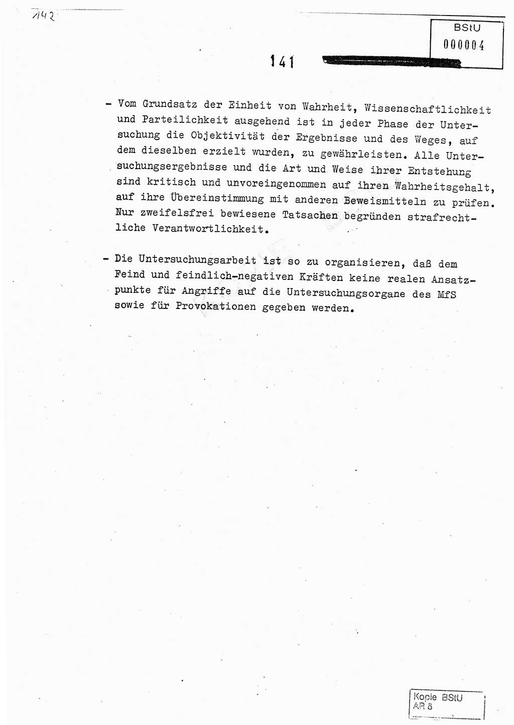 Jahresbericht der Hauptabteilung (HA) Ⅸ 1978, Analyse über die Entwicklung und die Wirksamkeit der politisch-operativen Arbeit der Linie Ⅸ im Jahre 1978, Ministerium für Staatssicherheit (MfS) der Deutschen Demokratischen Republik (DDR), Hauptabteilung Ⅸ, Berlin 1979, Seite 141 (Anal. MfS DDR HA Ⅸ /78 1979, S. 141)