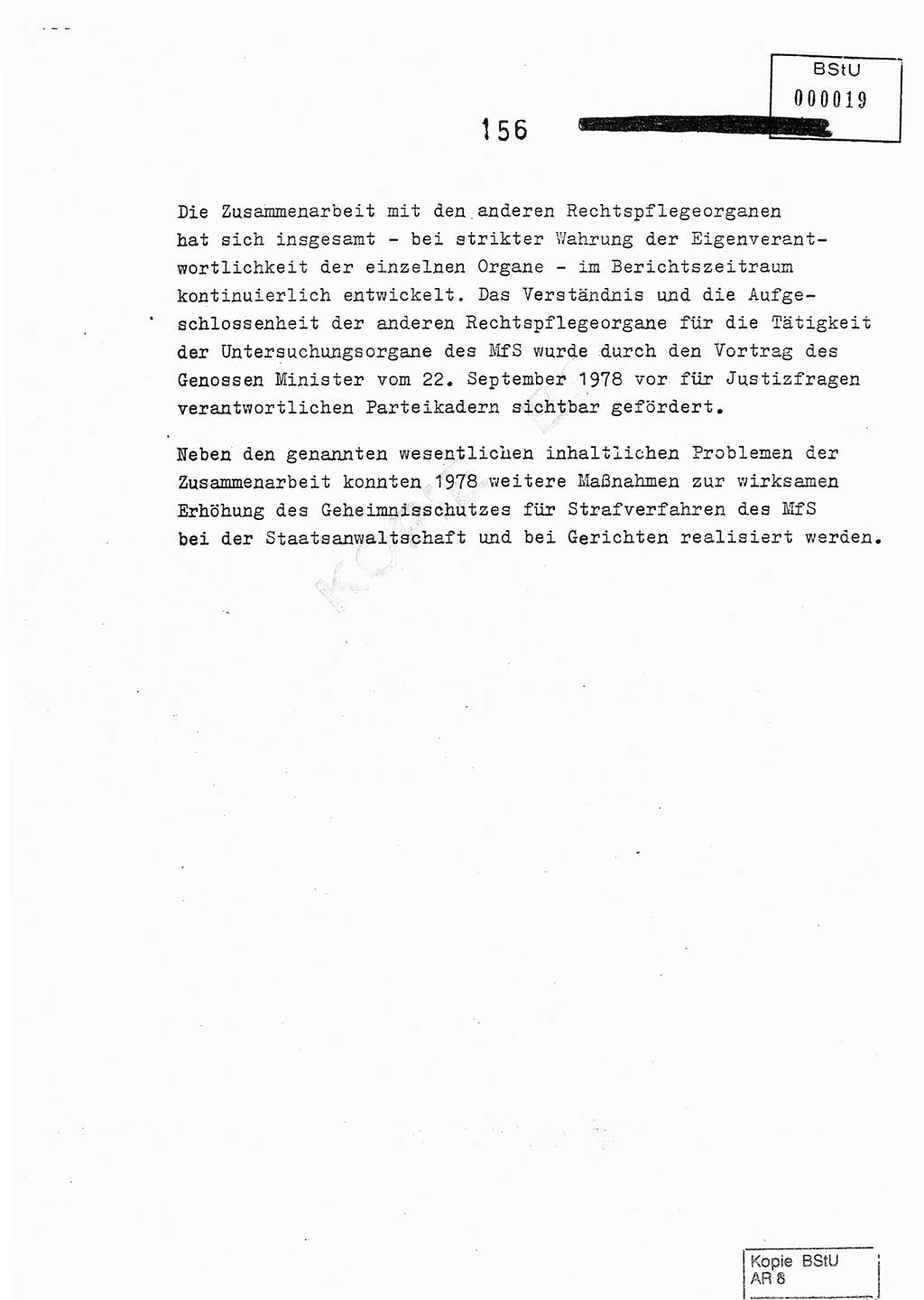 Jahresbericht der Hauptabteilung (HA) Ⅸ 1978, Analyse über die Entwicklung und die Wirksamkeit der politisch-operativen Arbeit der Linie Ⅸ im Jahre 1978, Ministerium für Staatssicherheit (MfS) der Deutschen Demokratischen Republik (DDR), Hauptabteilung Ⅸ, Berlin 1979, Seite 156 (Anal. MfS DDR HA Ⅸ /78 1979, S. 156)