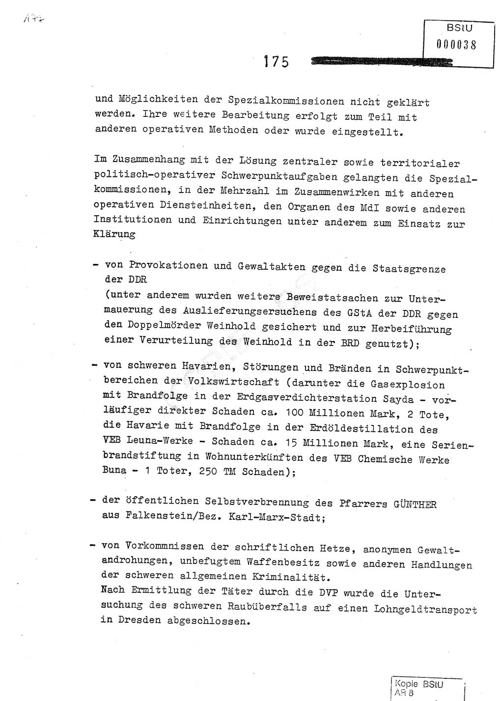 Jahresbericht der Hauptabteilung (HA) Ⅸ 1978, Analyse über die Entwicklung und die Wirksamkeit der politisch-operativen Arbeit der Linie Ⅸ im Jahre 1978, Ministerium für Staatssicherheit (MfS) der Deutschen Demokratischen Republik (DDR), Hauptabteilung Ⅸ, Berlin 1979, Seite 175 (Anal. MfS DDR HA Ⅸ /78 1979, S. 175)